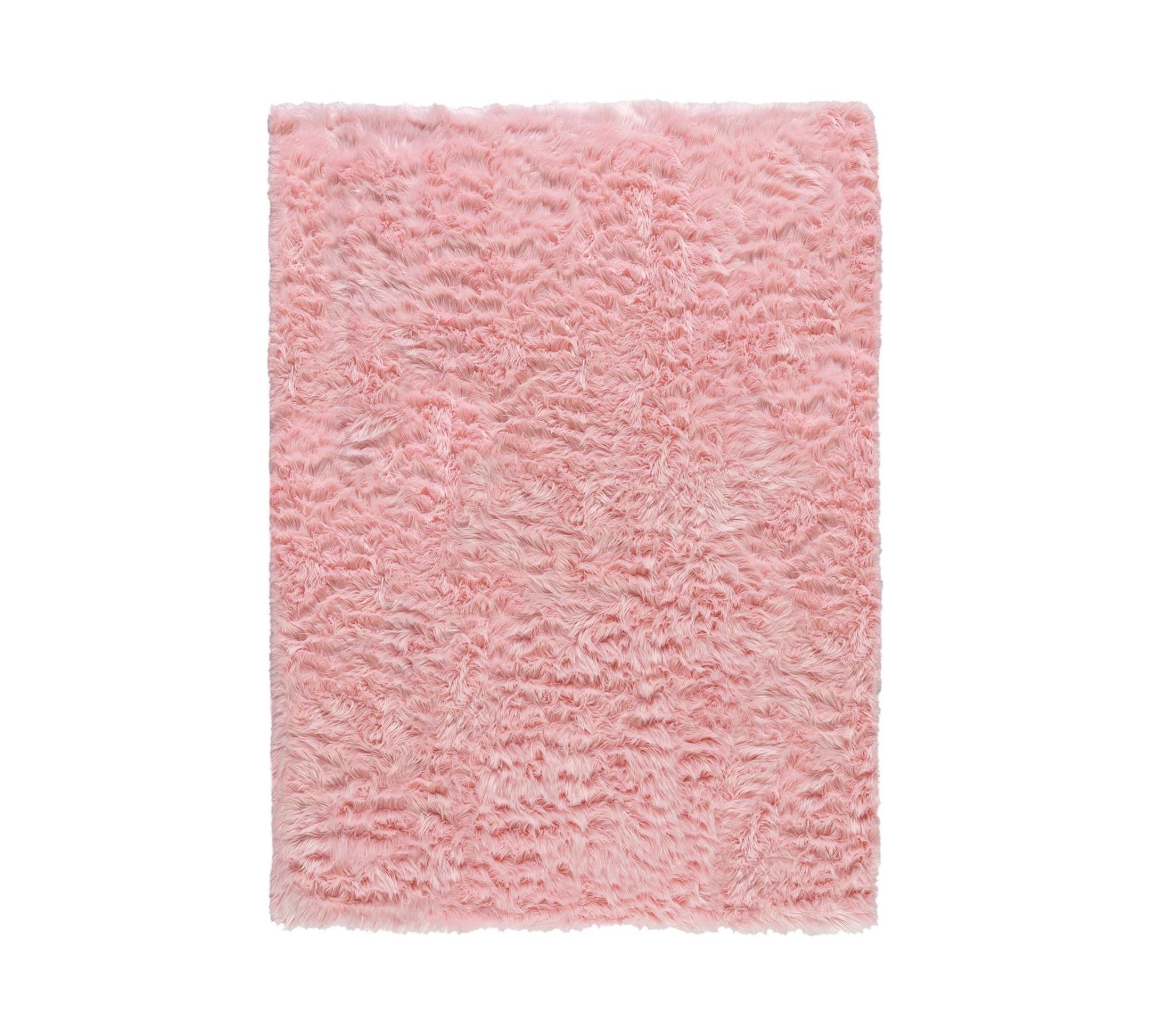 Hochflorteppich Sheepskin Kunstfaser Pink 120 x 170 cm