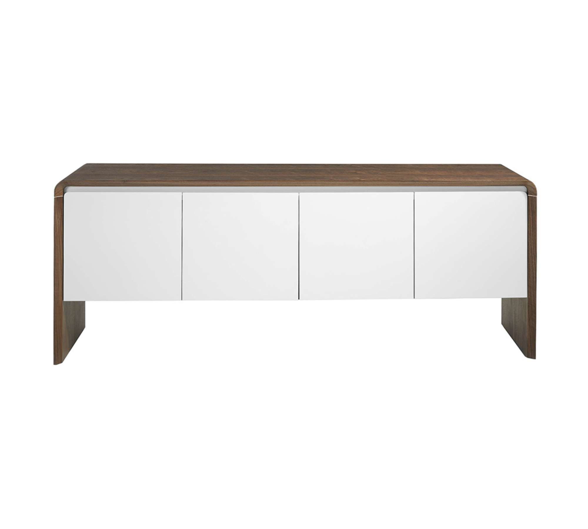Sideboard Nussbaumholz Weiß