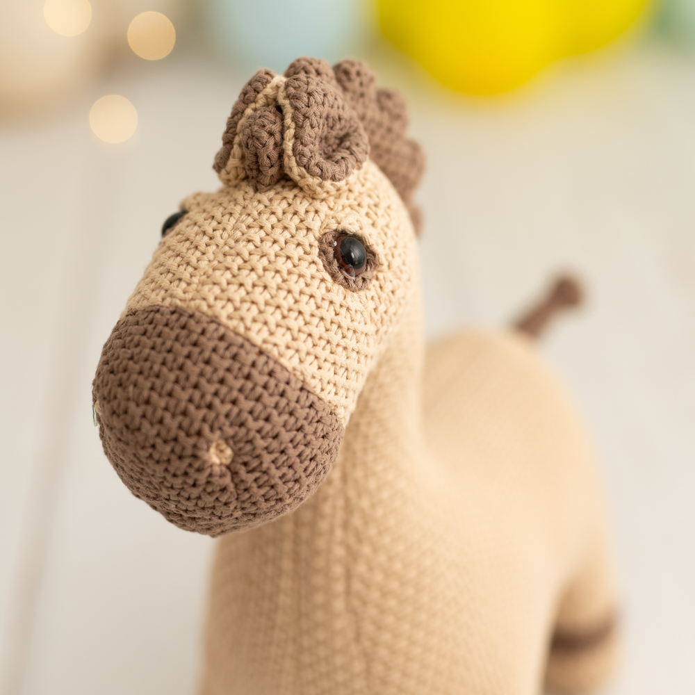 Pferd Mini Plüschtier Baumwolle Braun