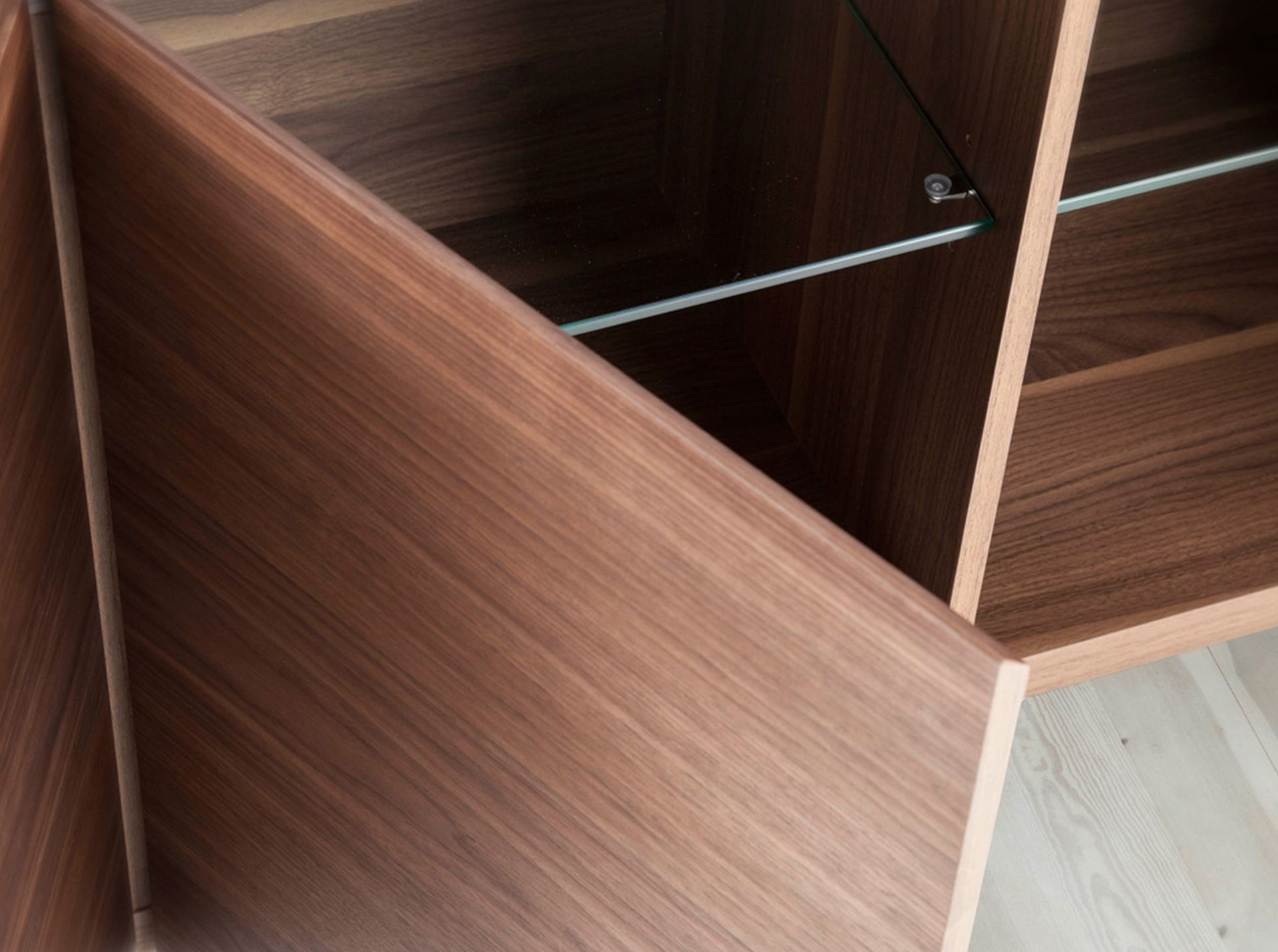 Sideboard walnut wood marble look