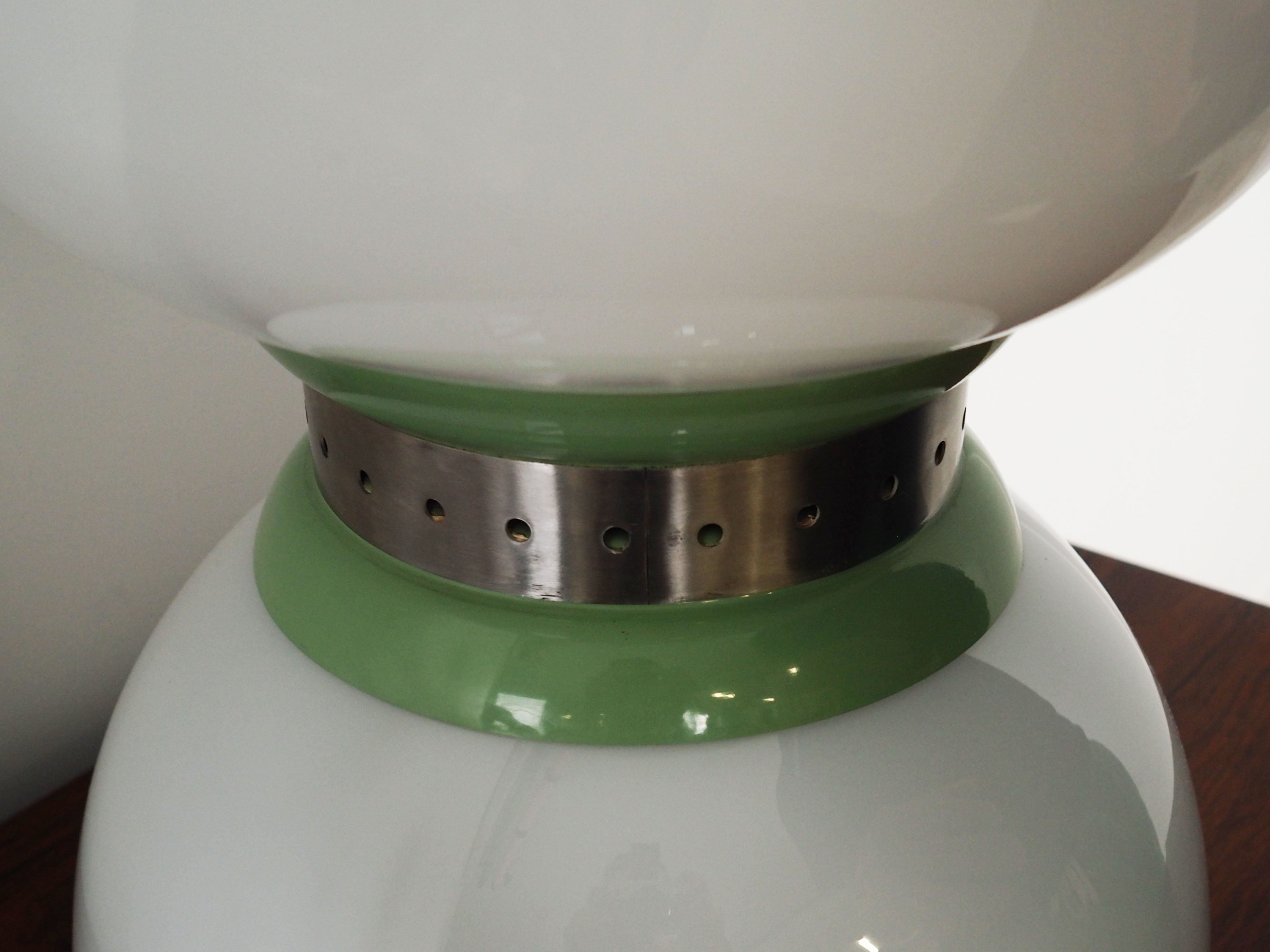 Tischlampe Metall Glas 1970er Jahre