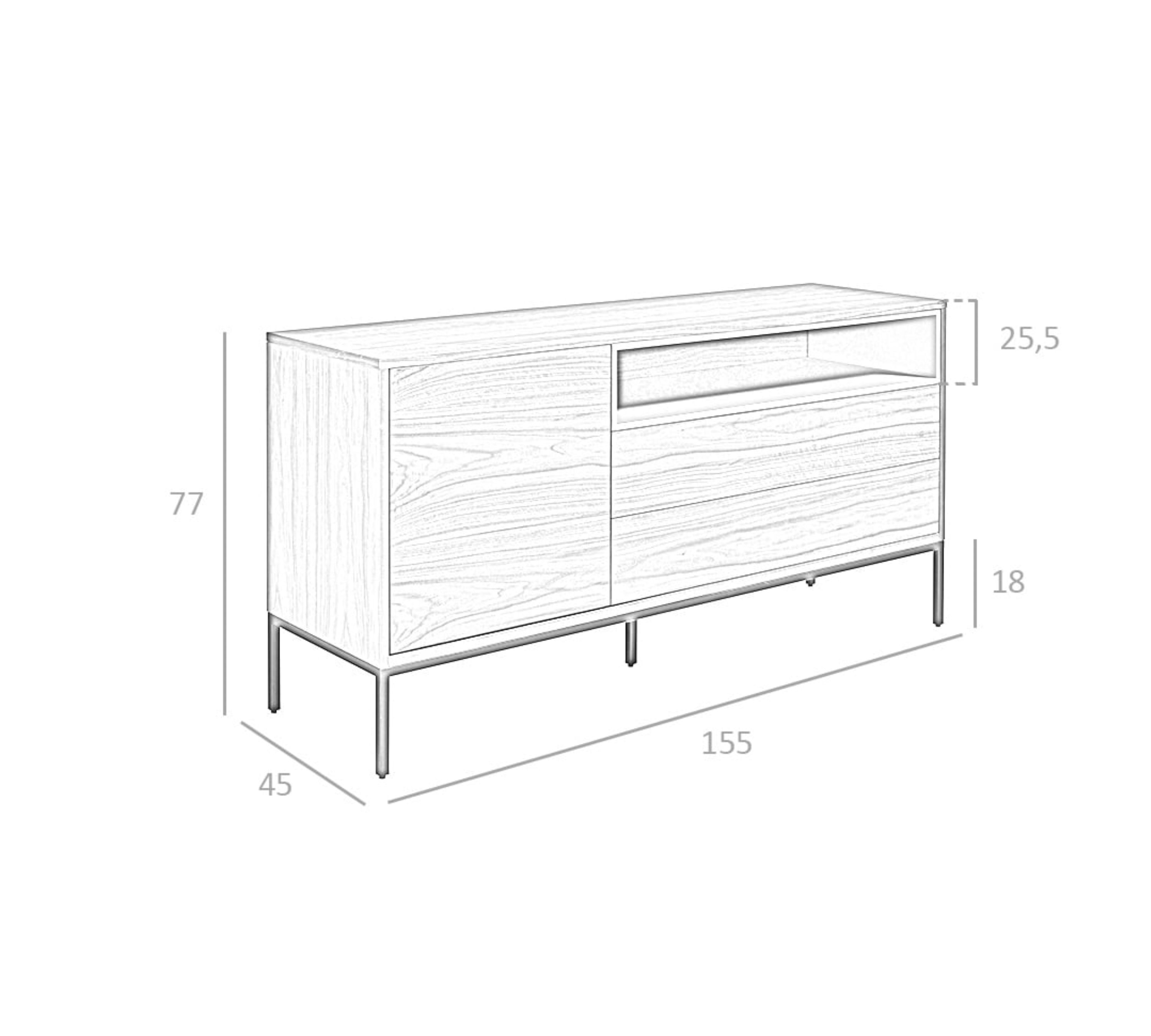 Sideboard Walnussholz Braun 