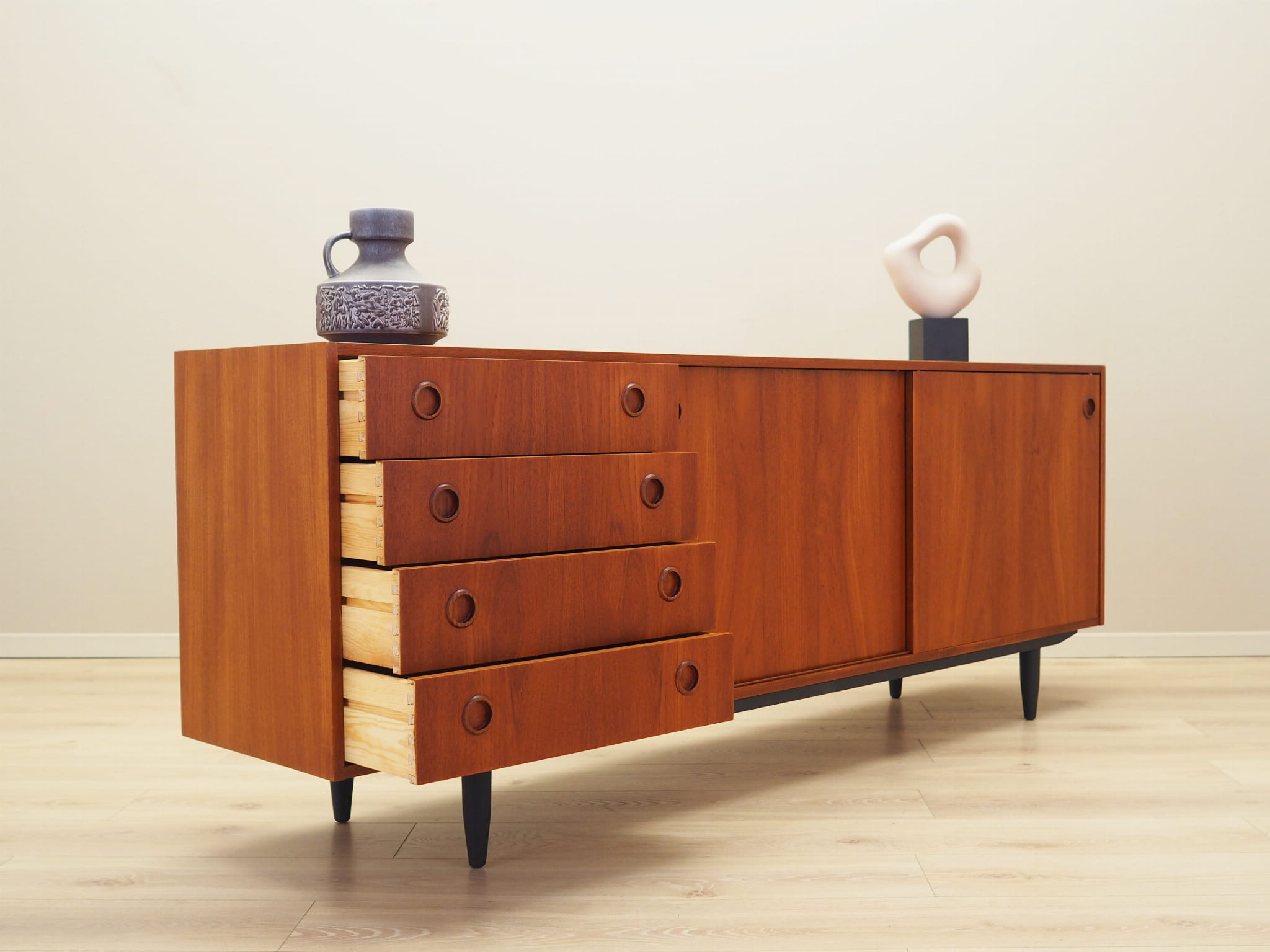 Vintage Sideboard legno di teak marrone anni '70