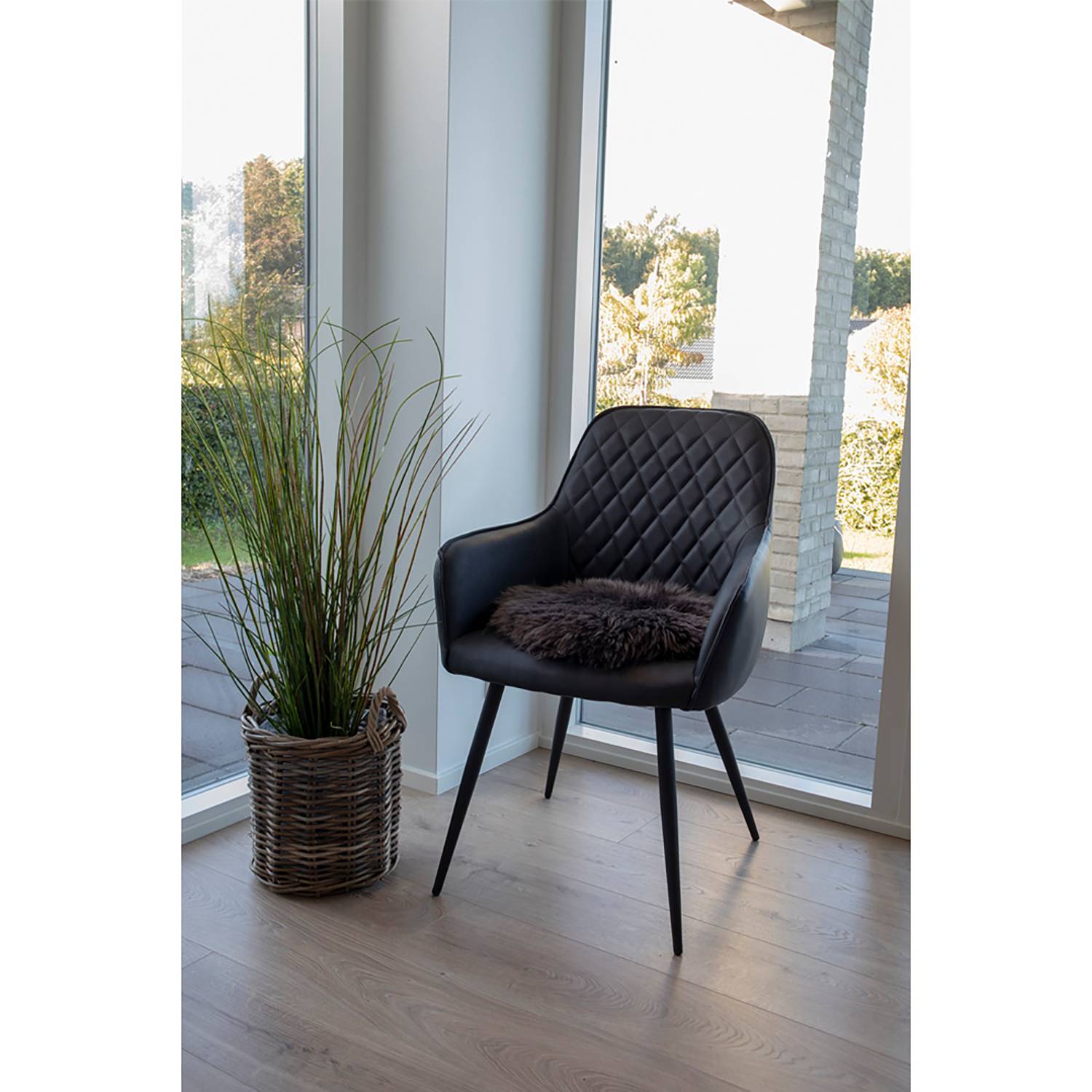 Seat cushion lambskin brown