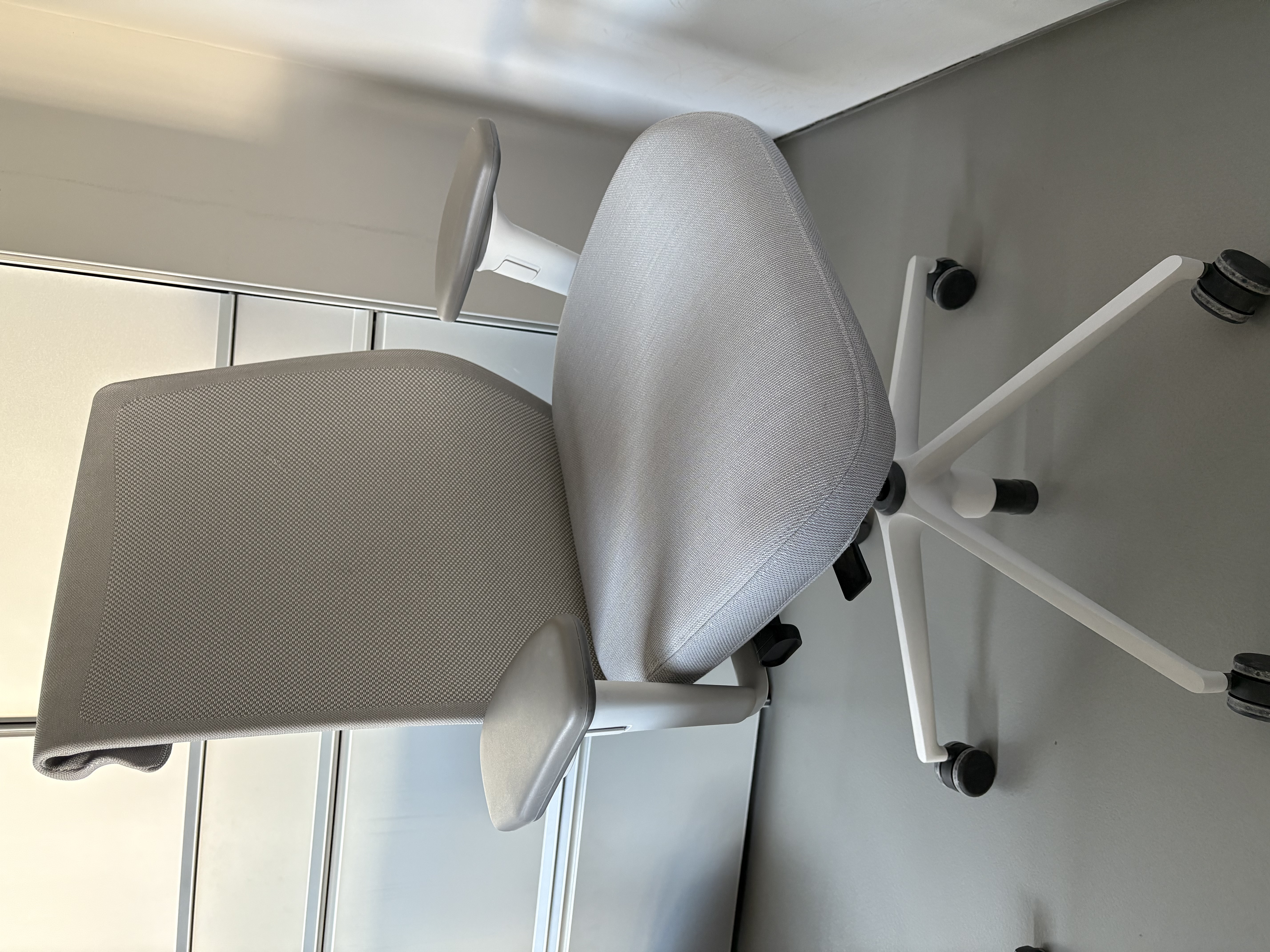 Bürodrehstuhl Aluminium Stoff Grau