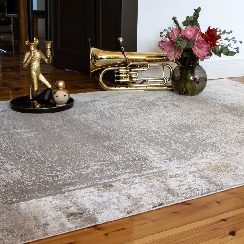 Jewel of Obsession Teppich Viskose Taupe 80 x 150 cm