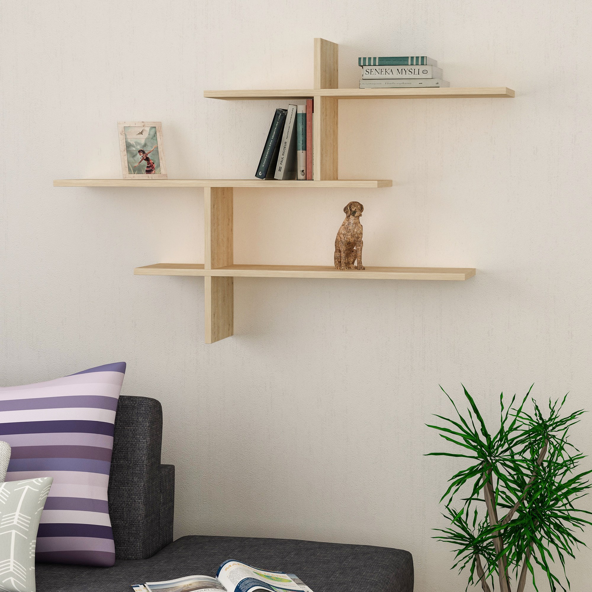 Leo wall shelf wood veneer