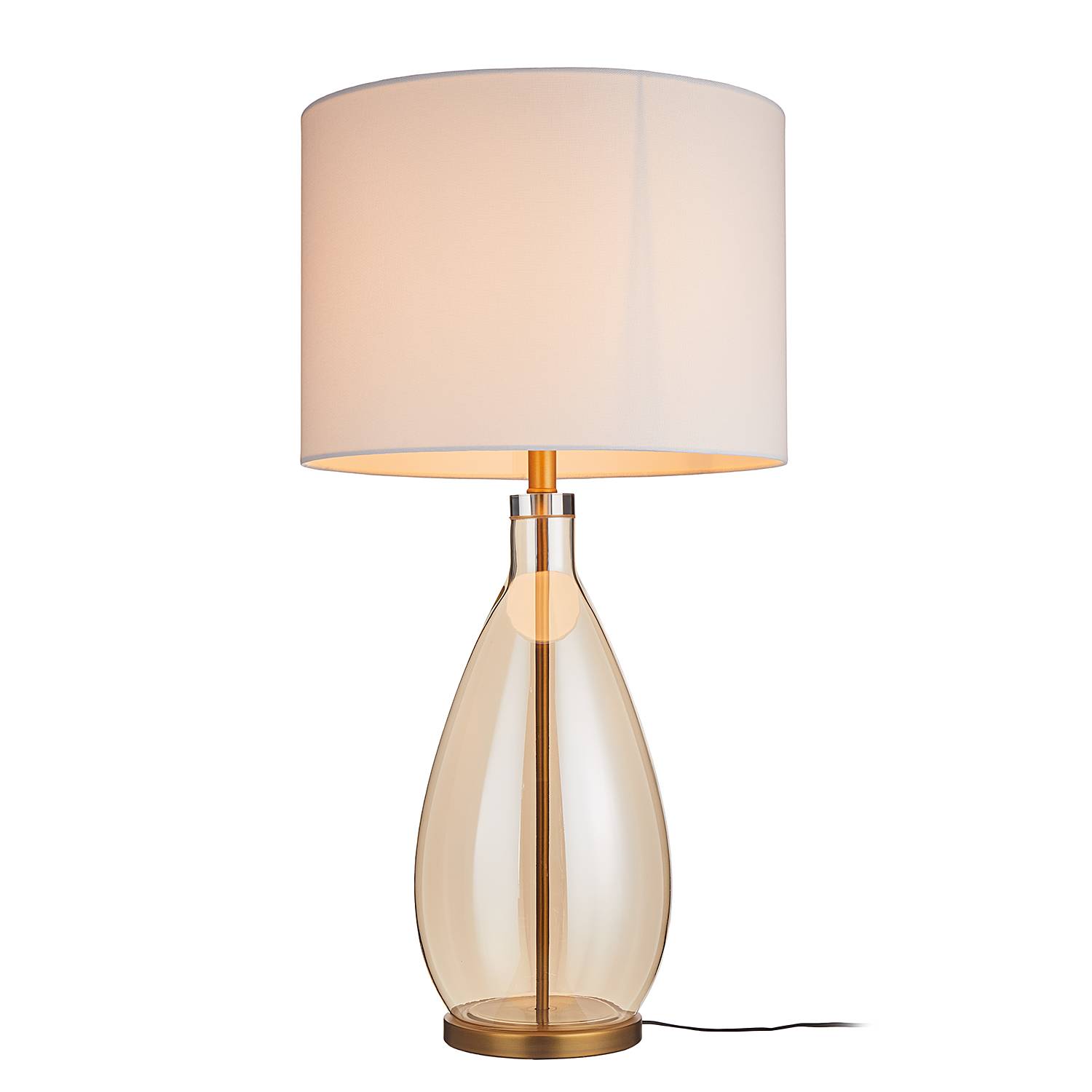 Madame Verre Tischleuchte XL Glas Metall Leinen Gold