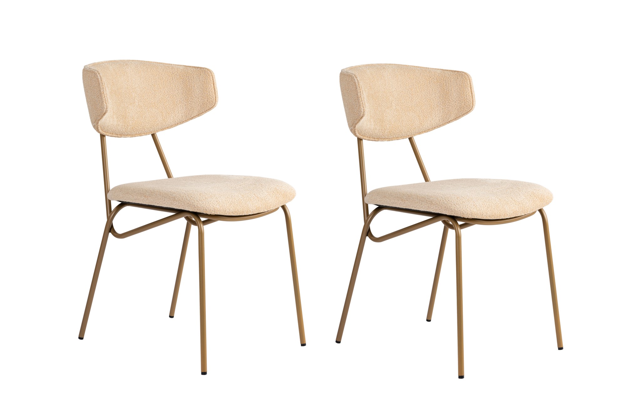 2x Nancy Dining Chair Wood Veneer Cream White