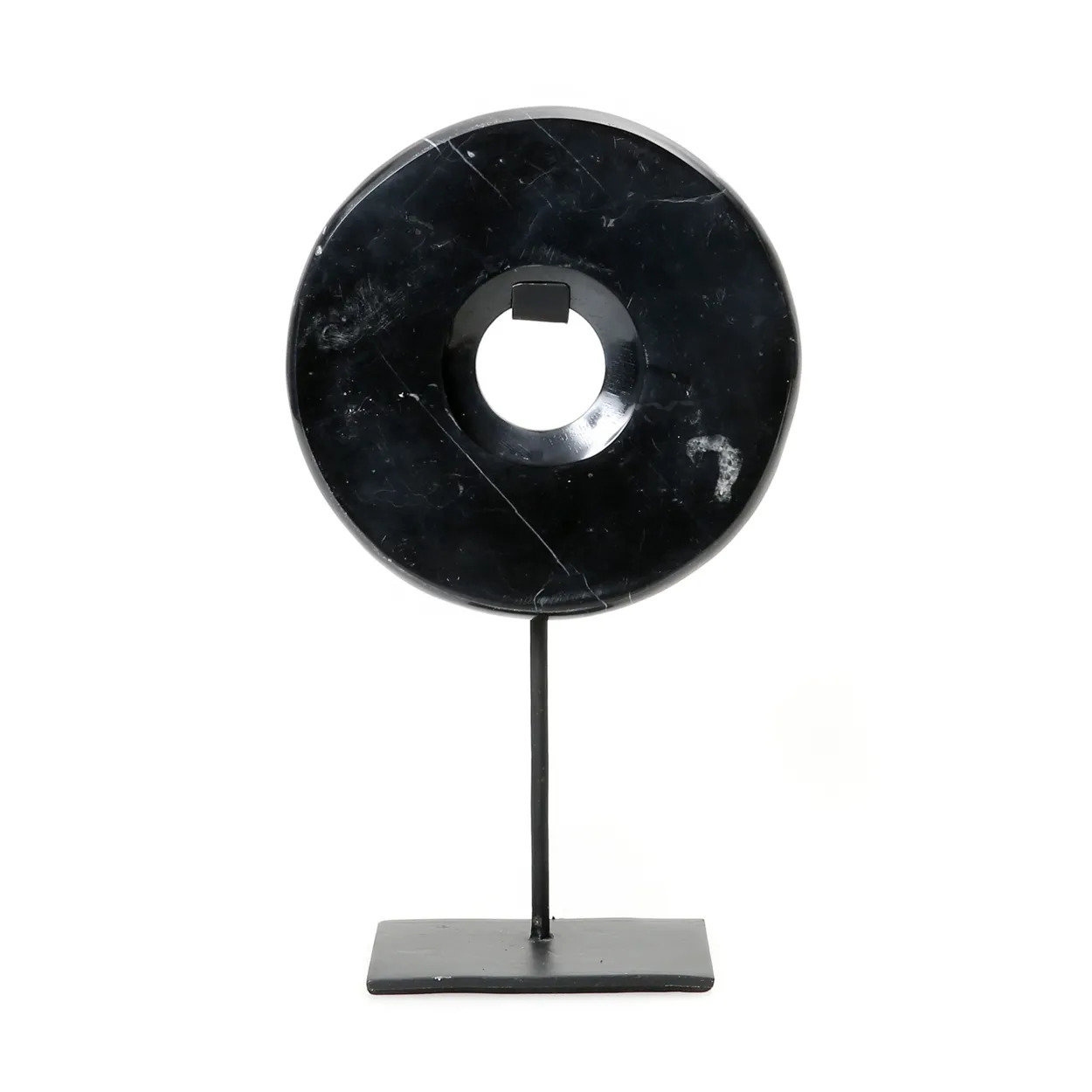 Plate on stand marble black