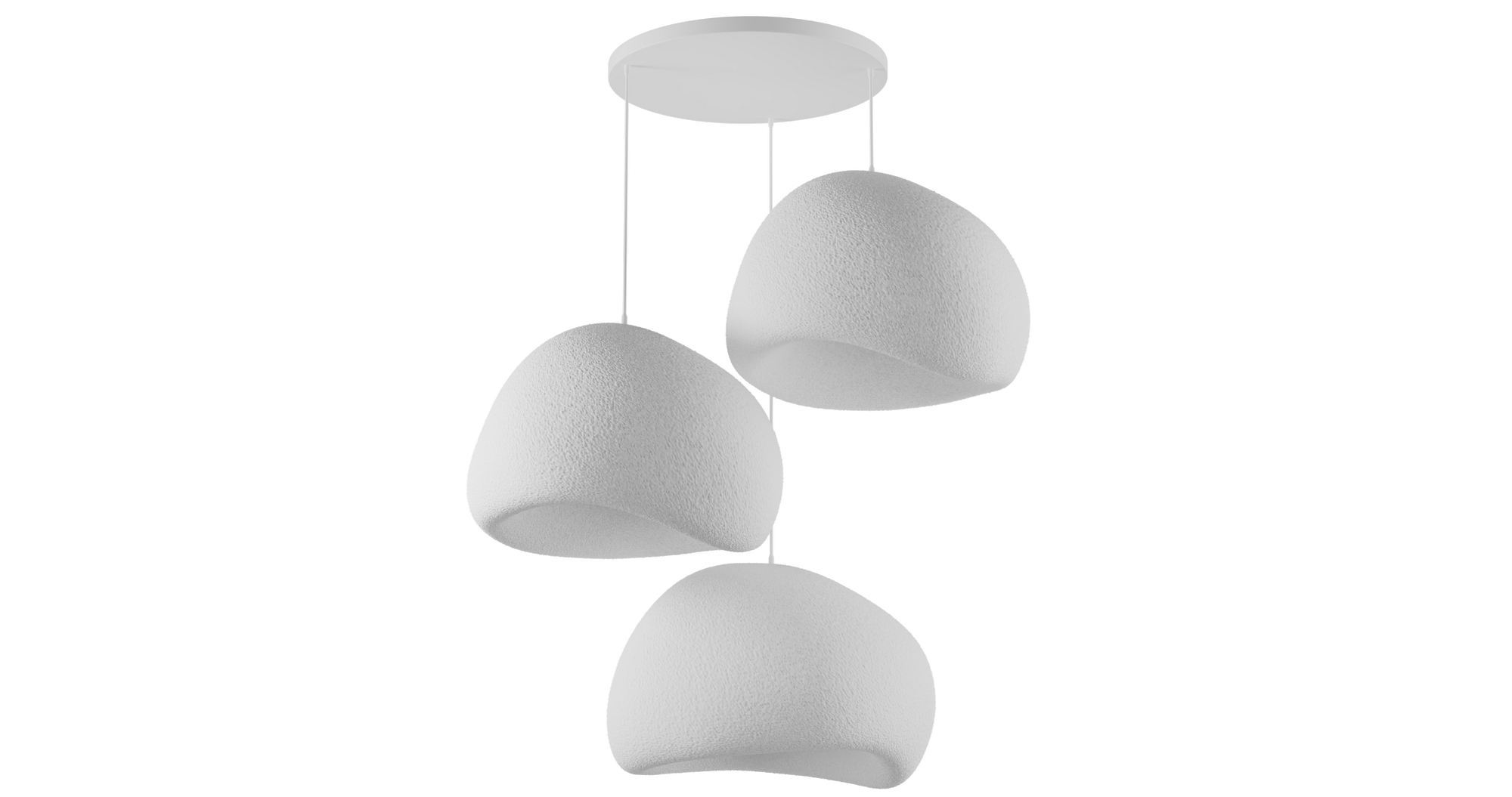 3-Flammig Wabi Sabi Claylights Pendelleuchte Weiß