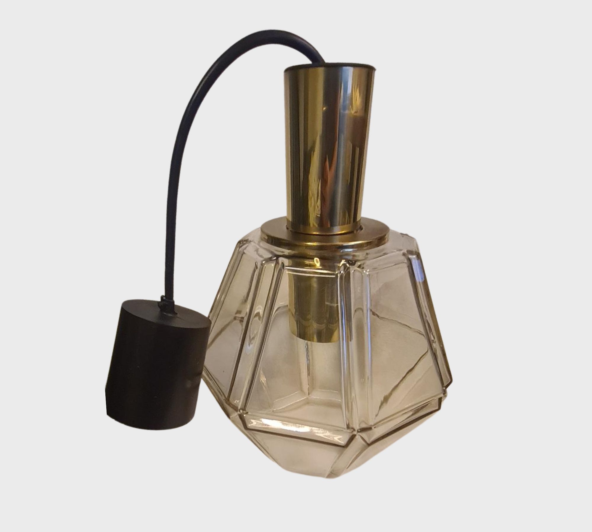 Vintage P167 4287 Pendelleuchte Messing Glas Gold