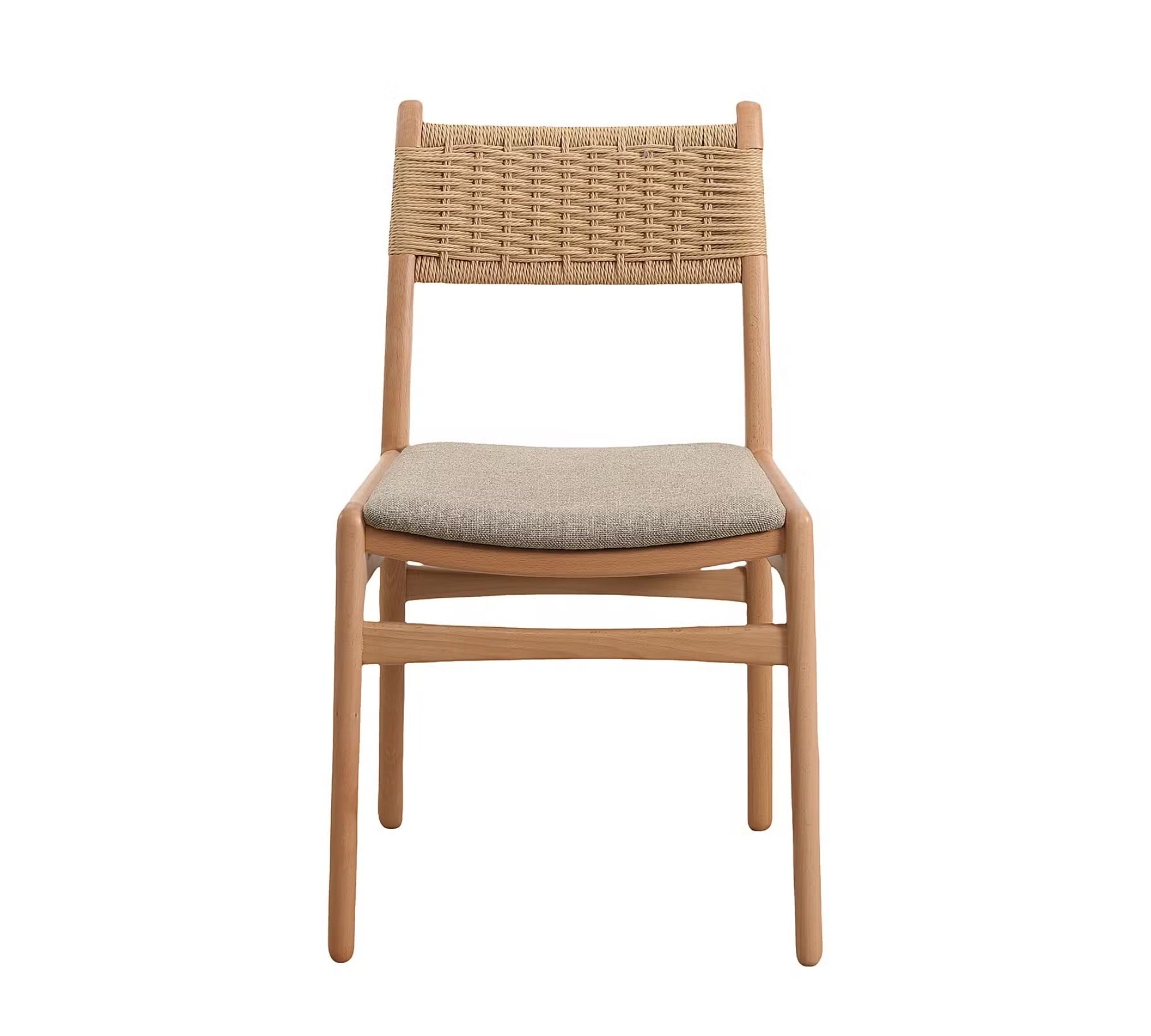 2x Esszimmerstuhl Textil Holz Beige