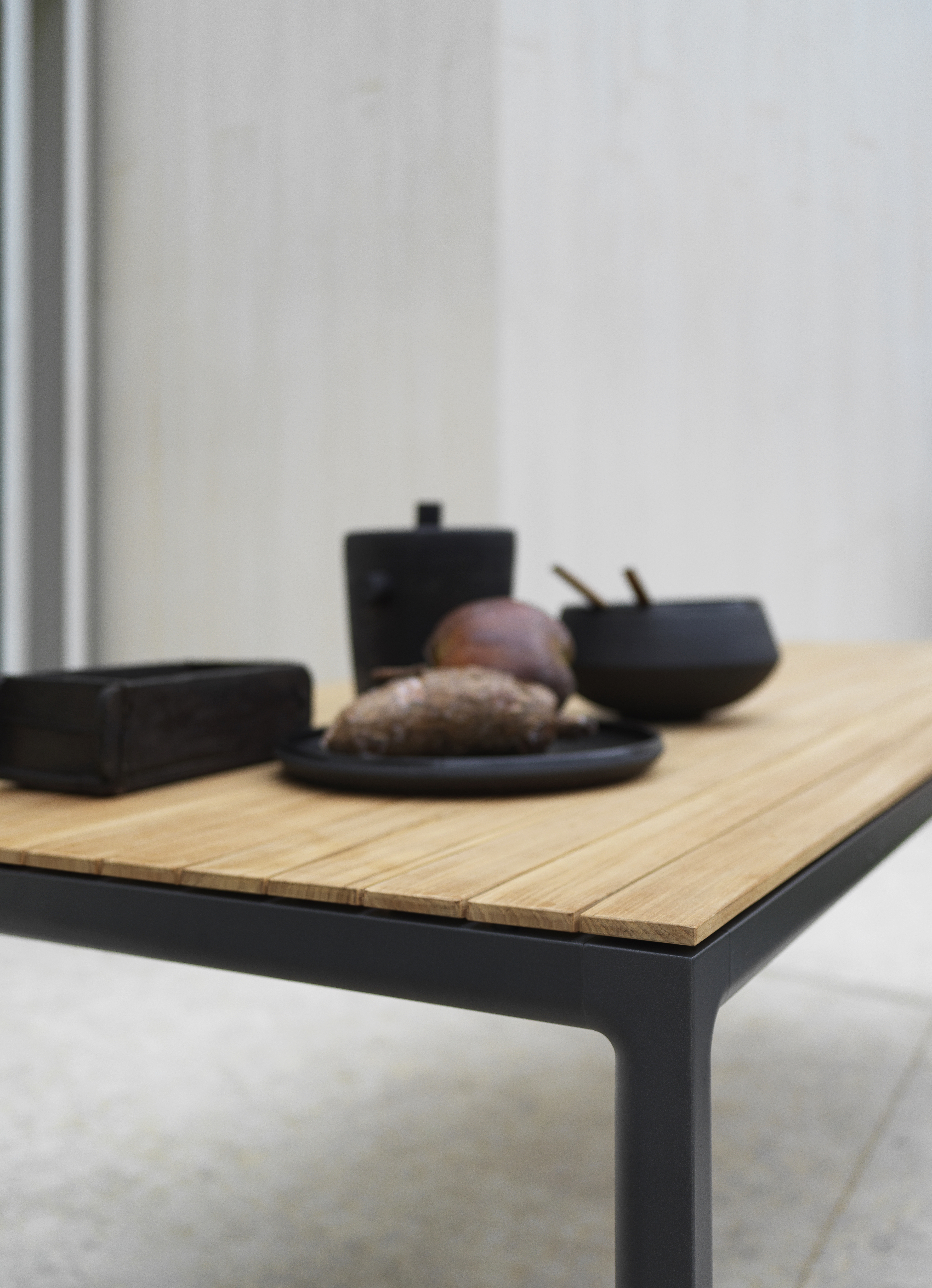 Soft Tisch Aluminium Teak-Platte Anthrazit
