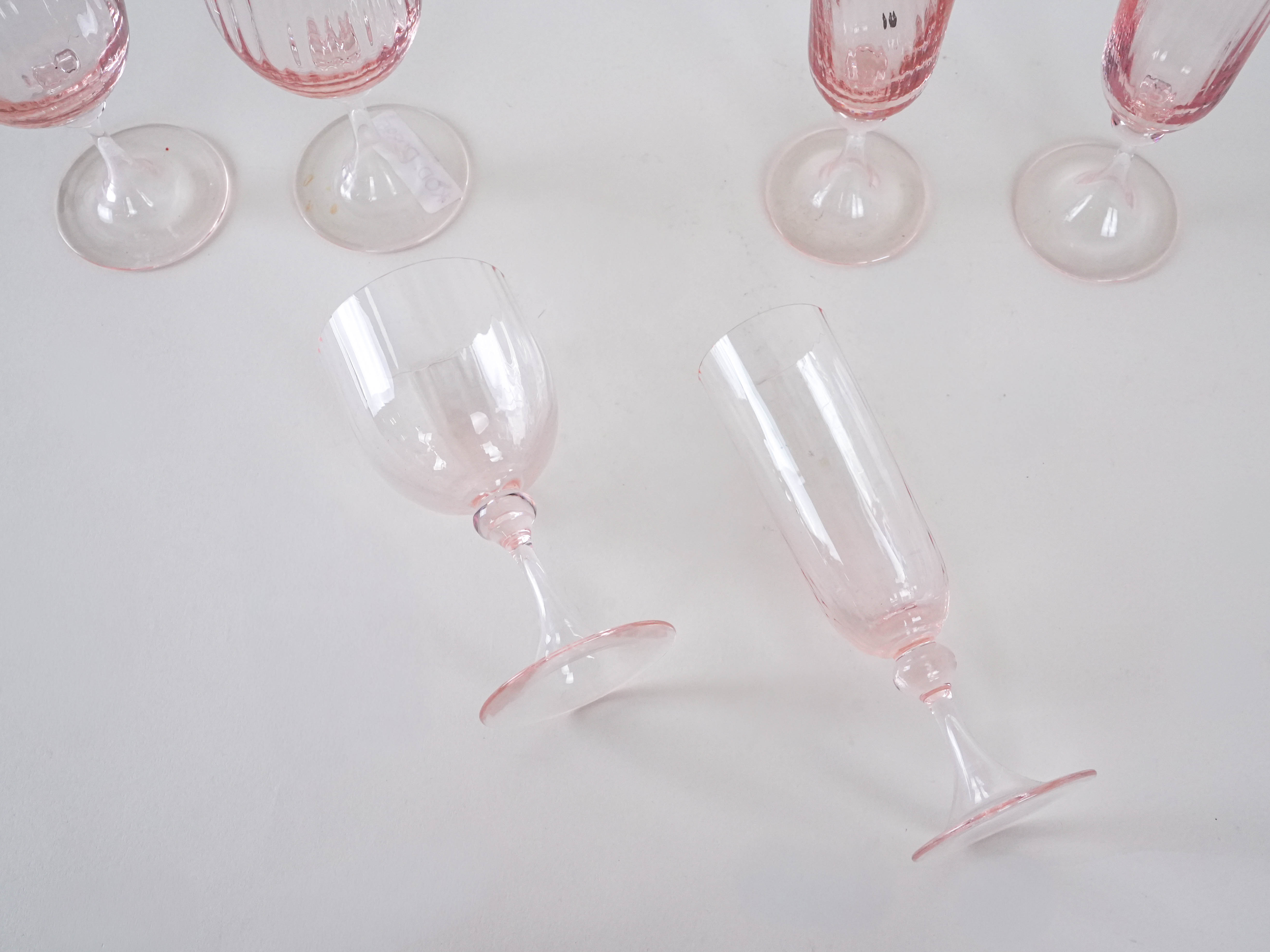 Glass Set Pink 1970s
