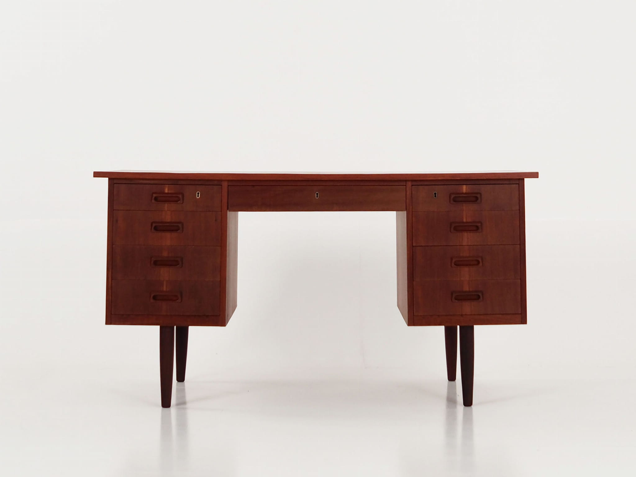 Vintage Schreibtisch Teakholz Braun 1970er Jahre