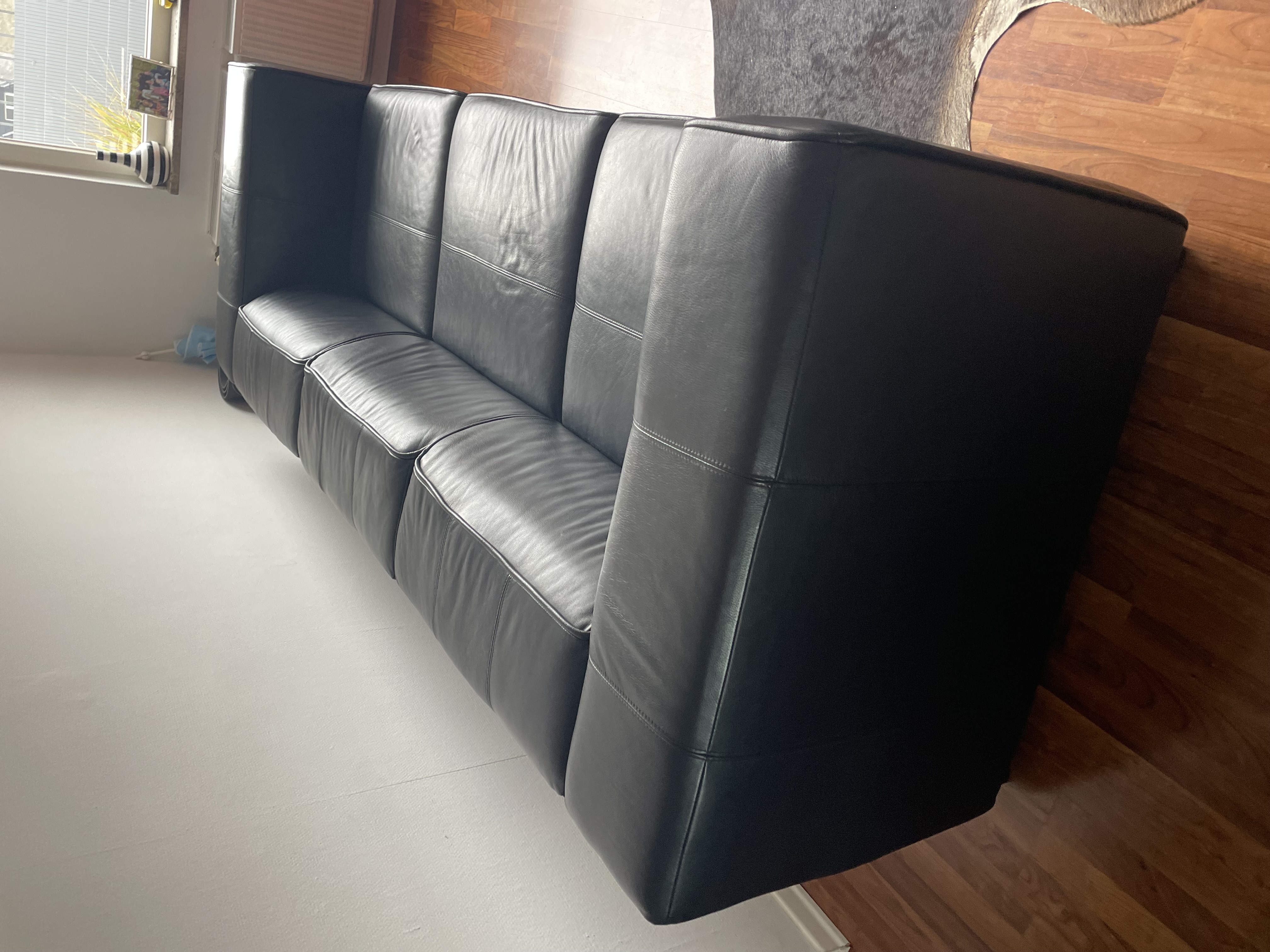 Carmo Sofa 3-Sitzer Leder Schwarz