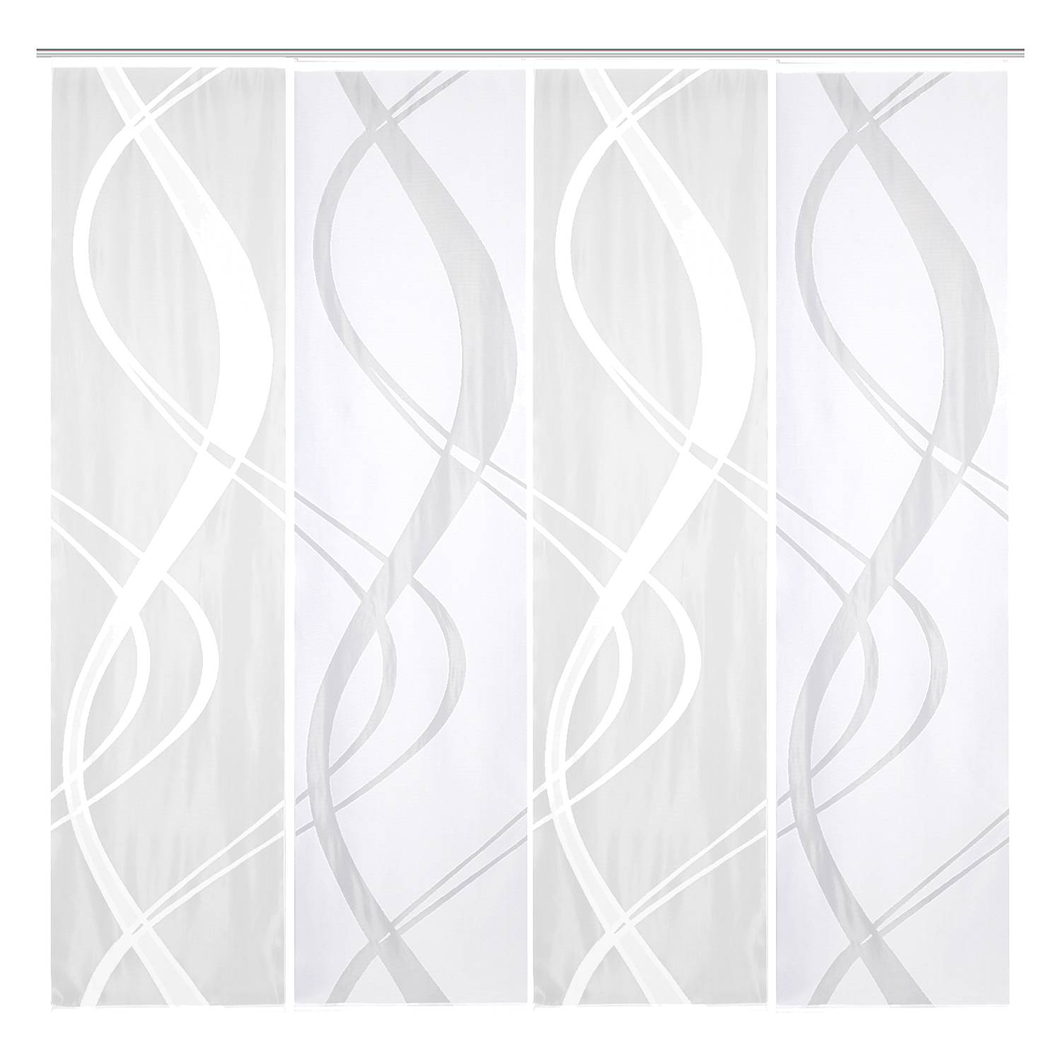 Schiebevorhang Tibaso (4er-Set) Polyester Weiß 57 x 245 cm