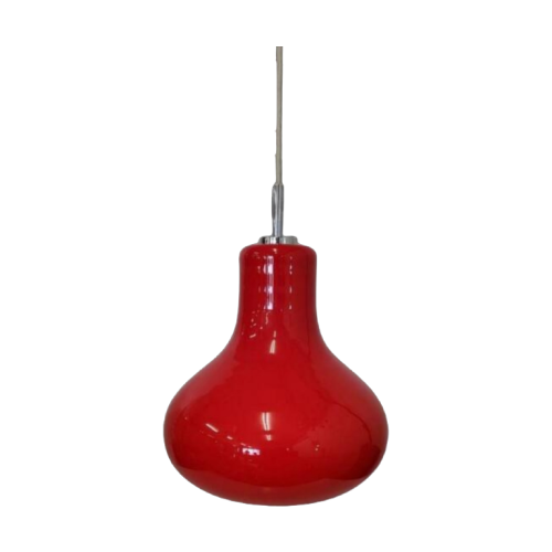 Vintage Hängelampe Glas Rot