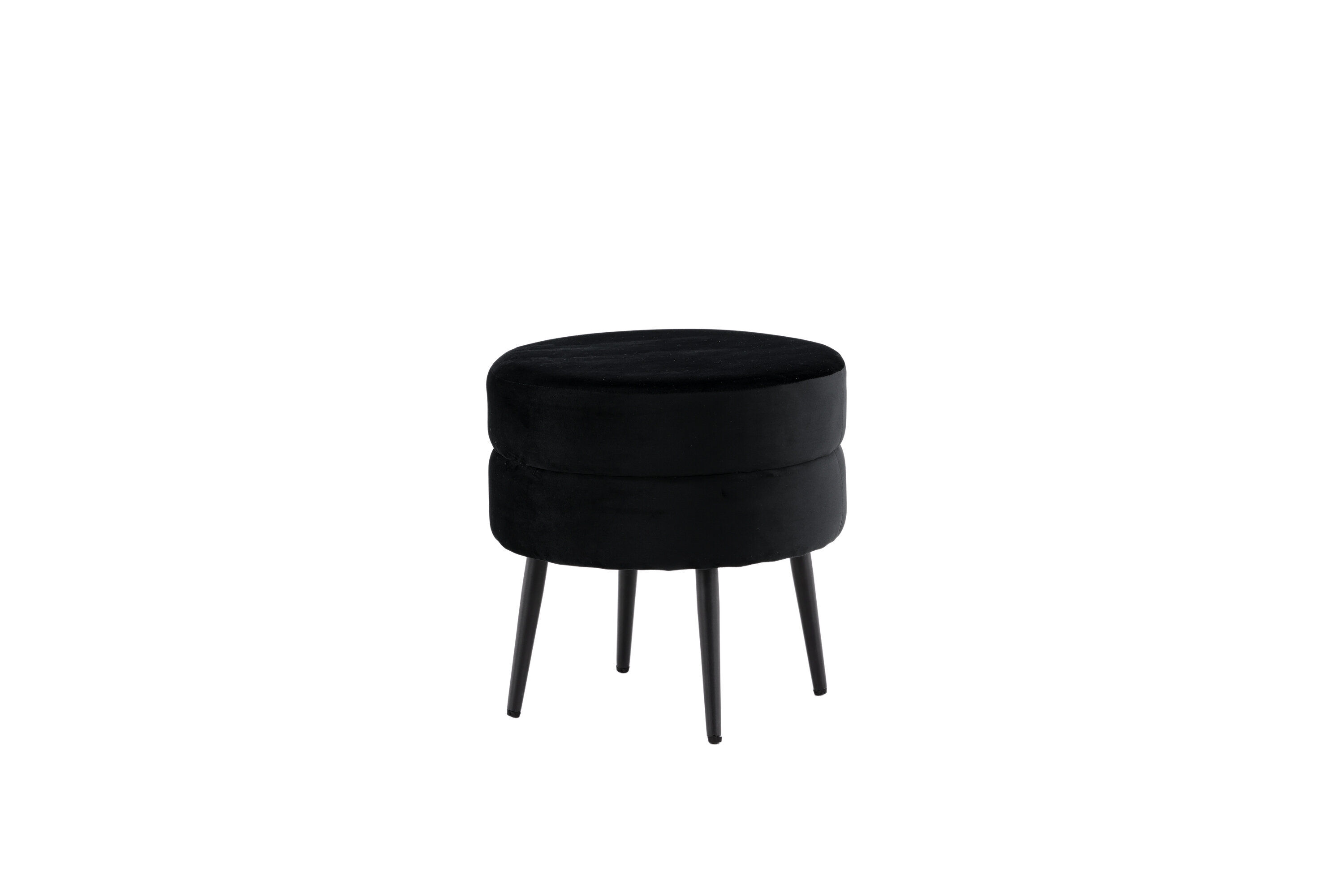 Pot Pouf Samt Schwarz Ø40cm