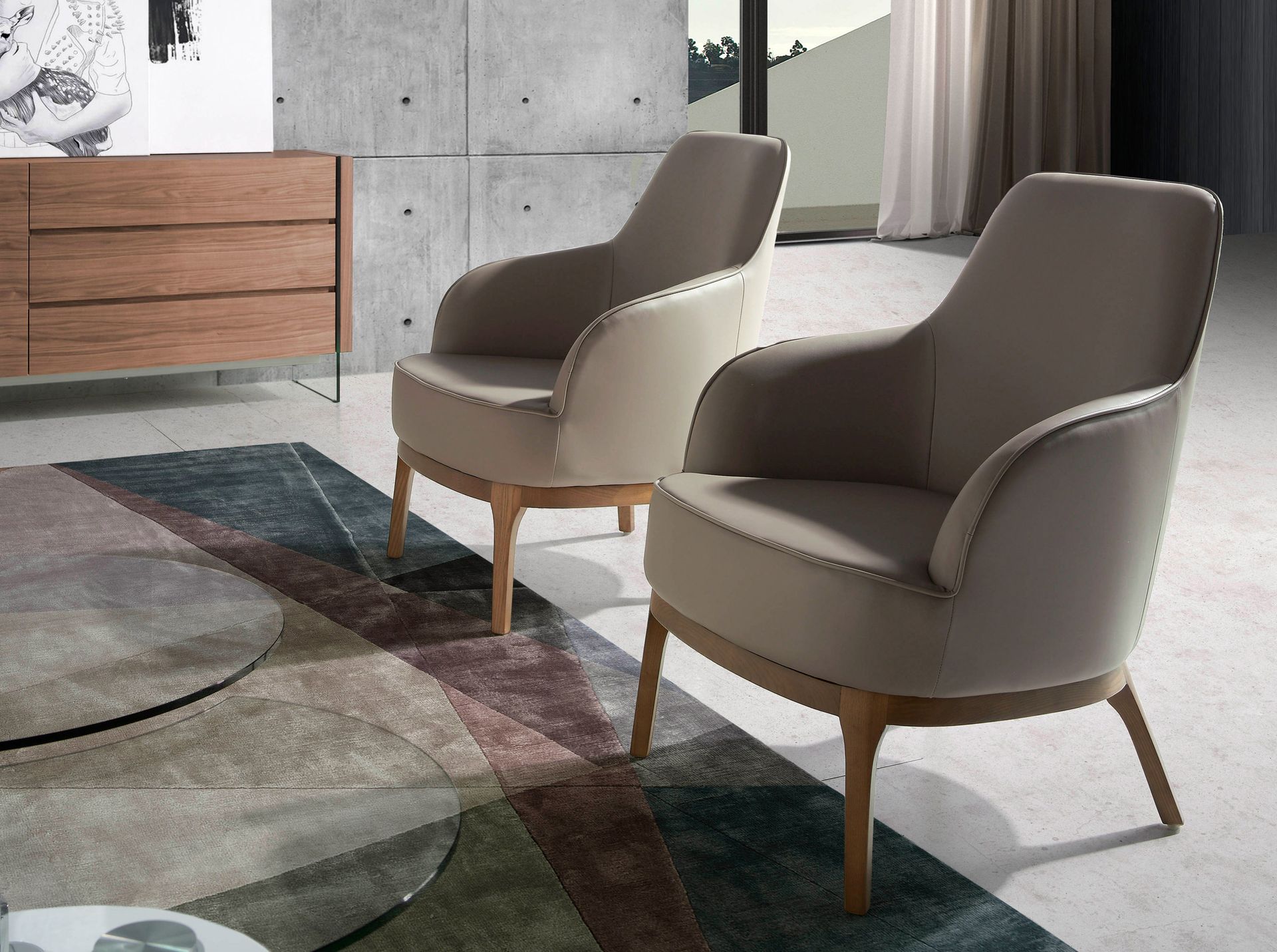 Armchair Faux Leather Brown