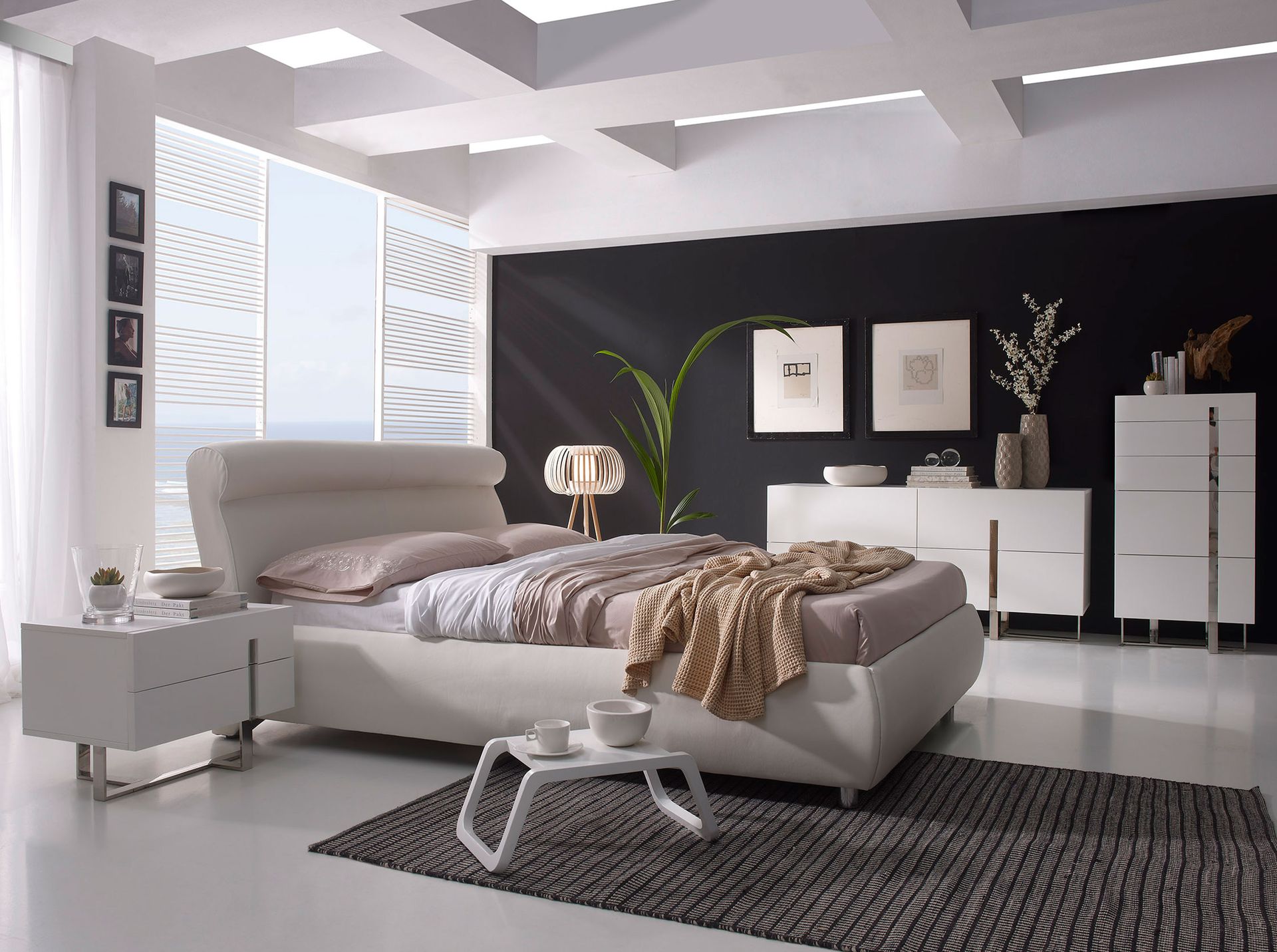 Nachttisch Verchromter Stahl Weiß