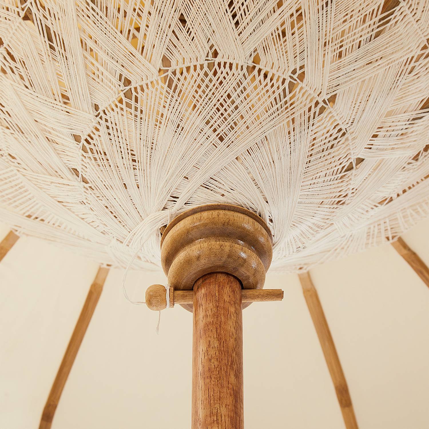Parasol MACRAMÉ Cotton Mango wood 180 cm