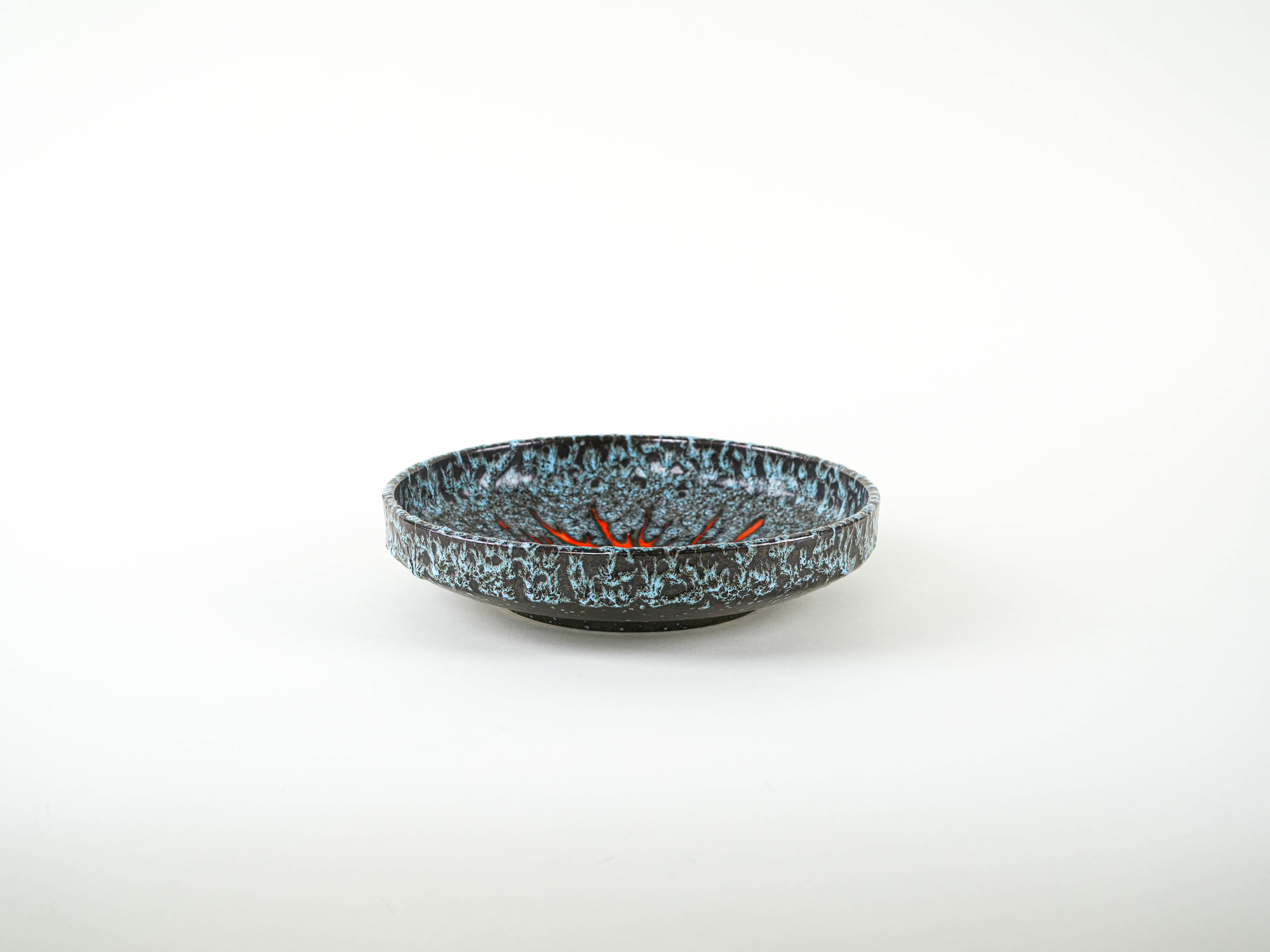 Decorative plate ceramic turquoise 1960s