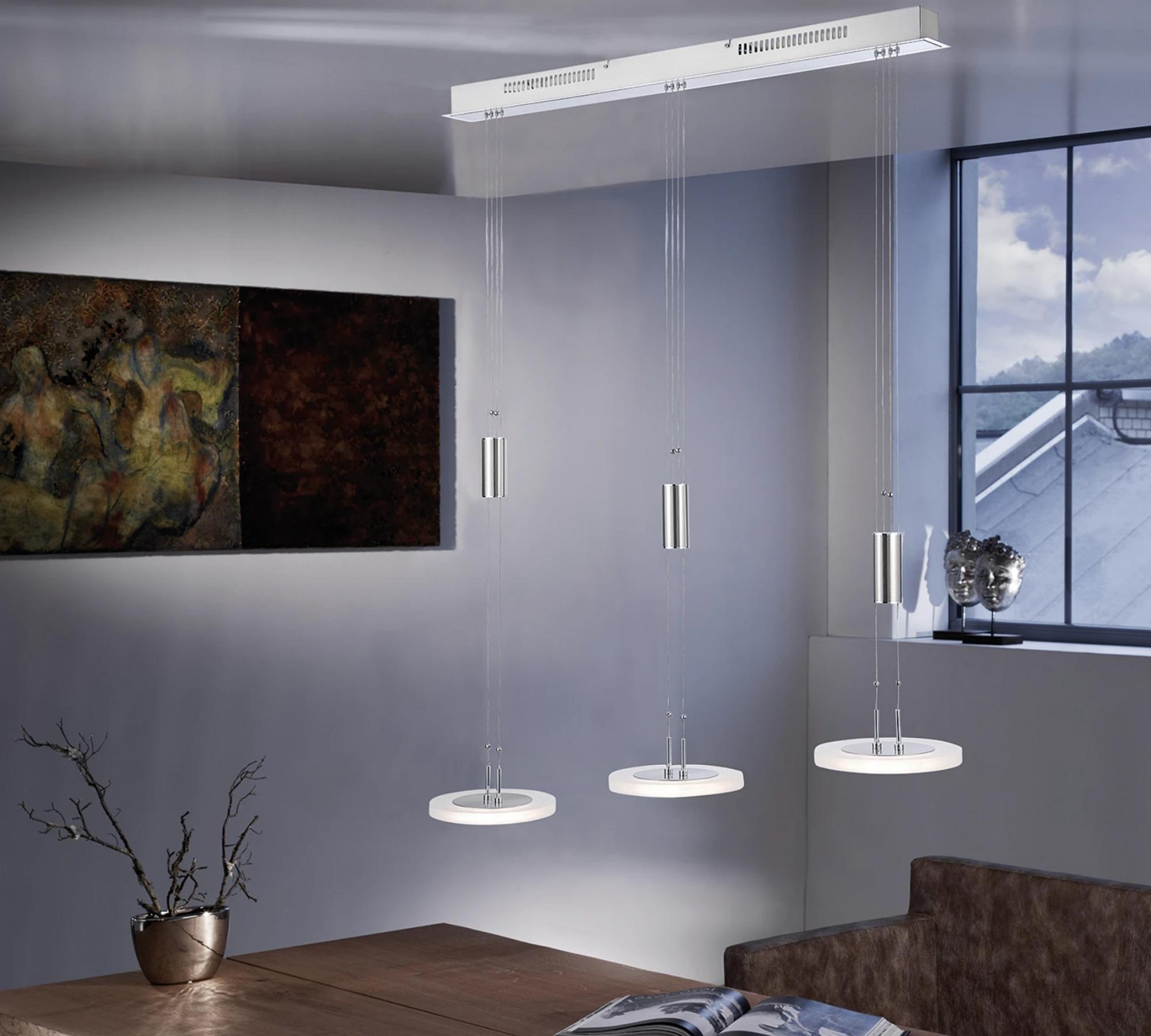 LED-Pendelleuchte 3-flammig Silber
