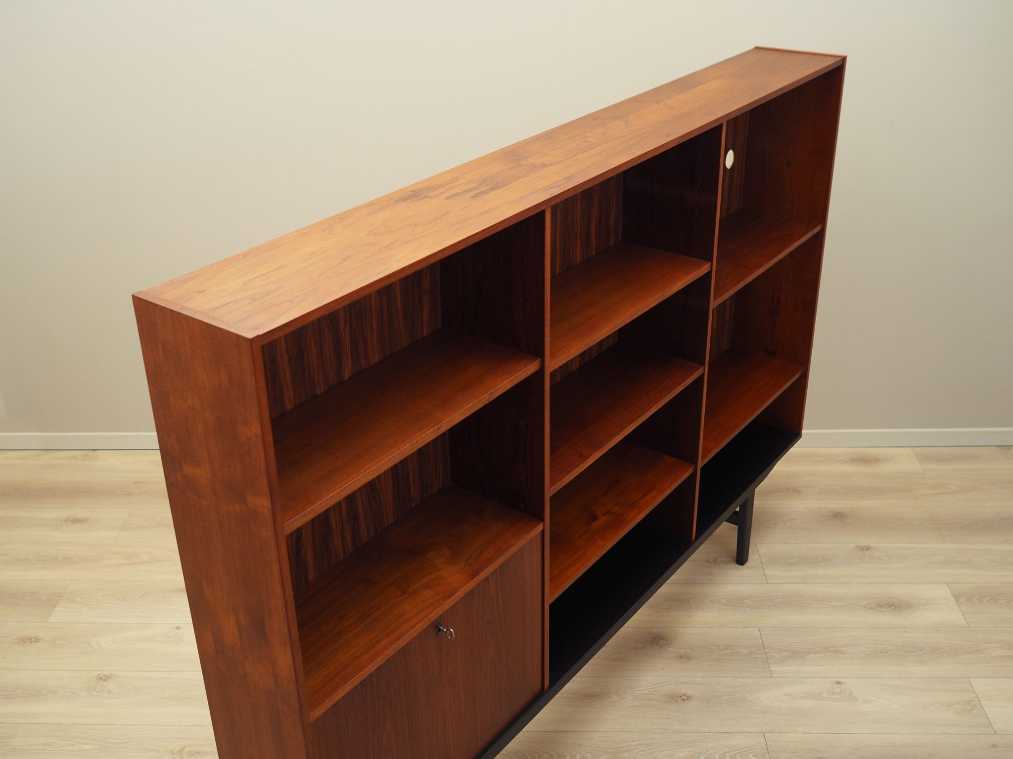 Vintage Bookshelf Teak Wood Brown 1970s