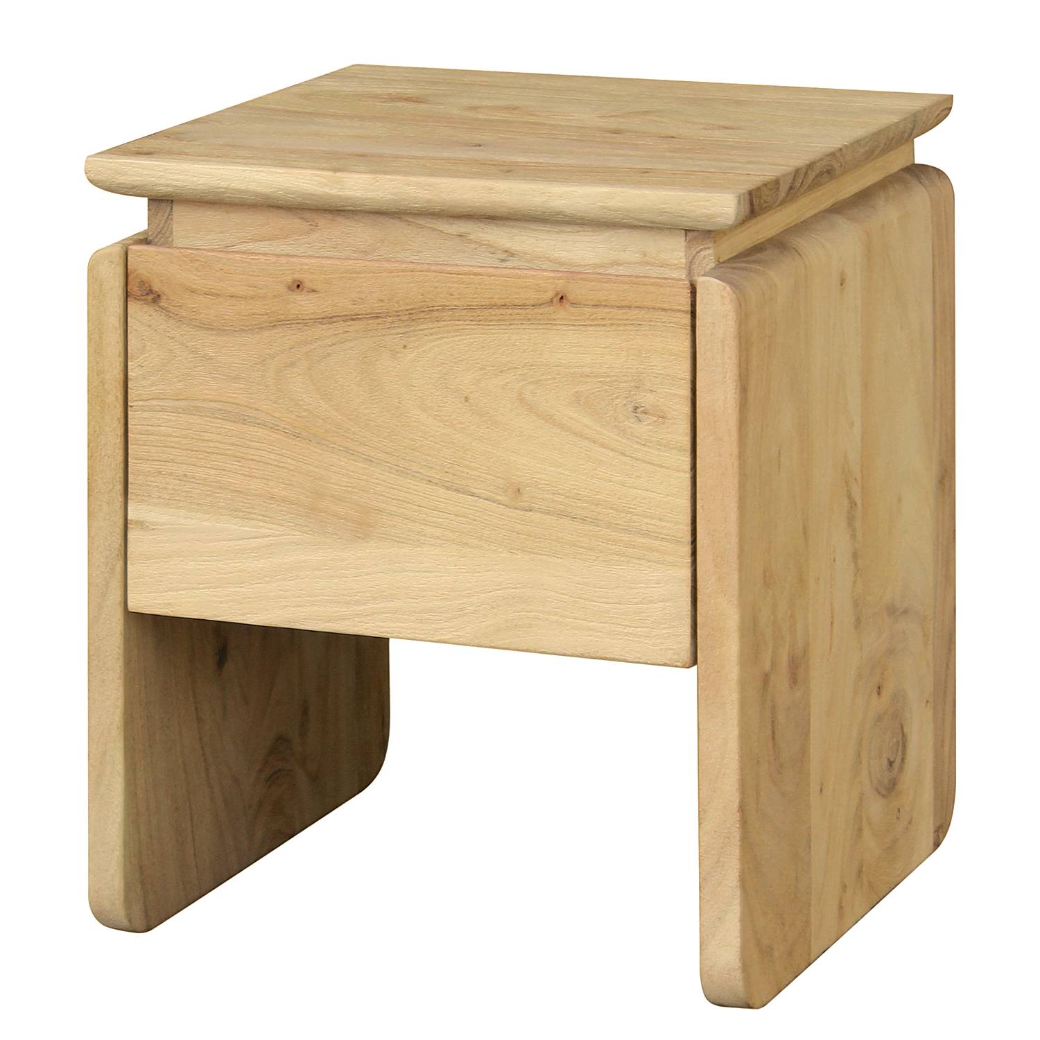 MOLAY Nightstand with Drawer Acacia Wood