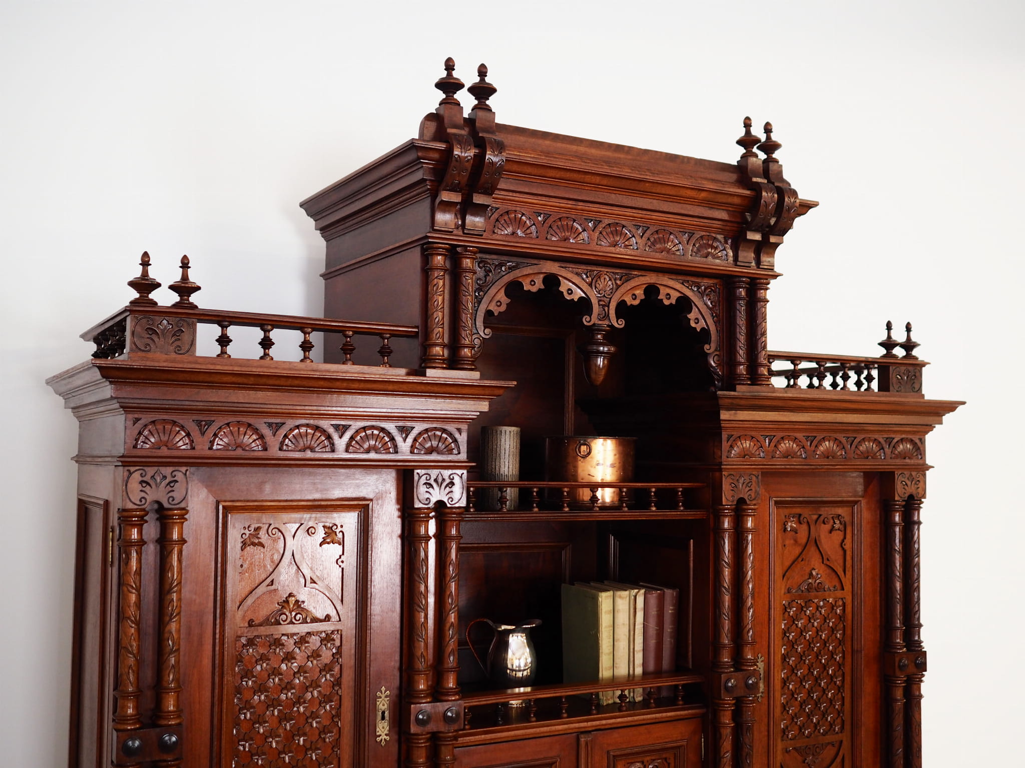 Vintage cabinet oak wood brown