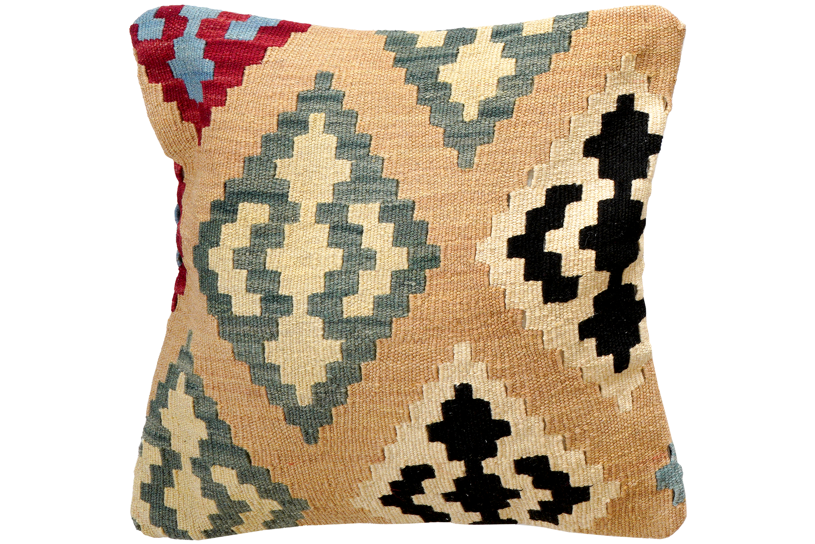 Kilim Kissenbezug Wolle Mehrfarbig