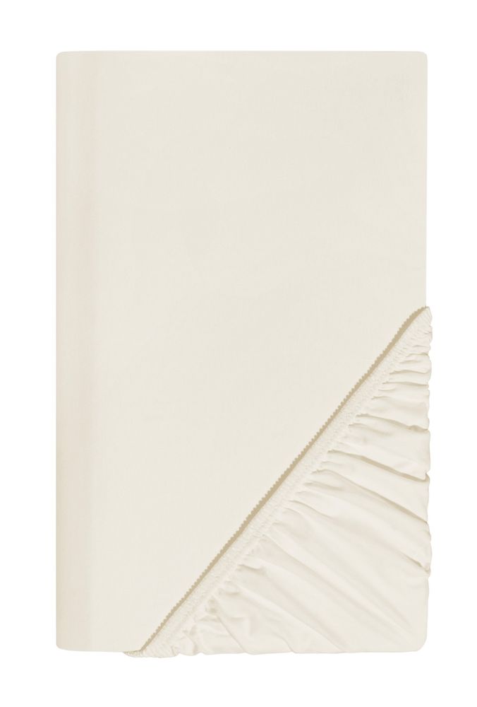 Spannleintuch für Boxspringbett aus Baumwolle Ecru