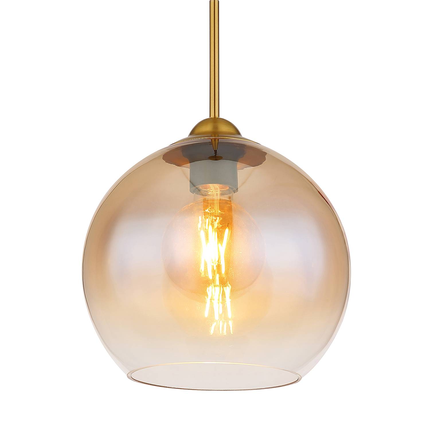 Pendelleuchte Jamessa Farbglas Gold