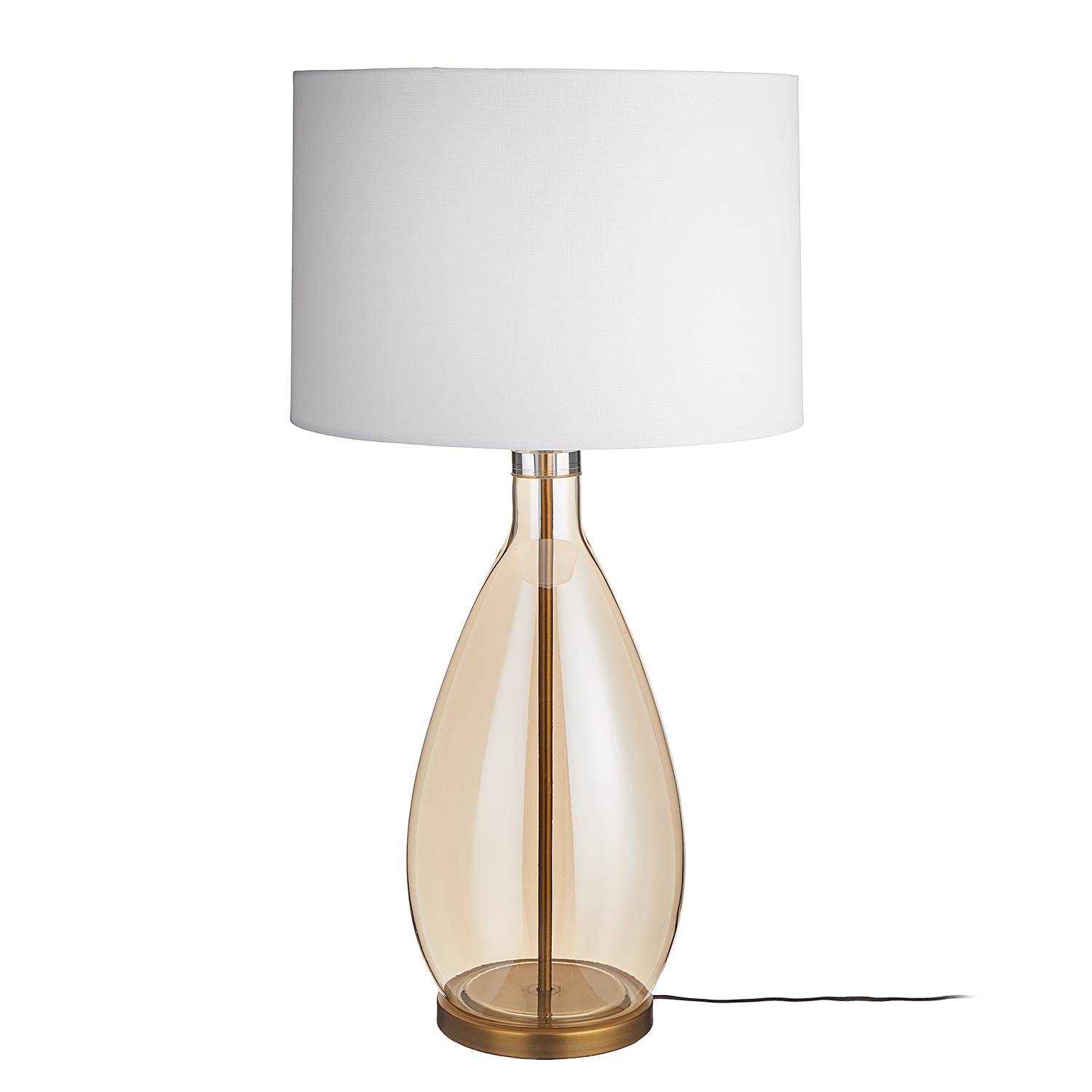 Madame Verre Tischleuchte XL Glas Metall Leinen Gold