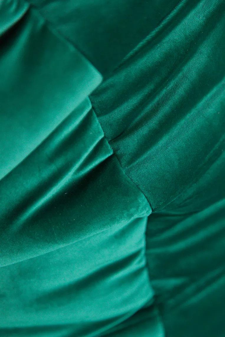 Togo Ottoman Emerald Green Velvet