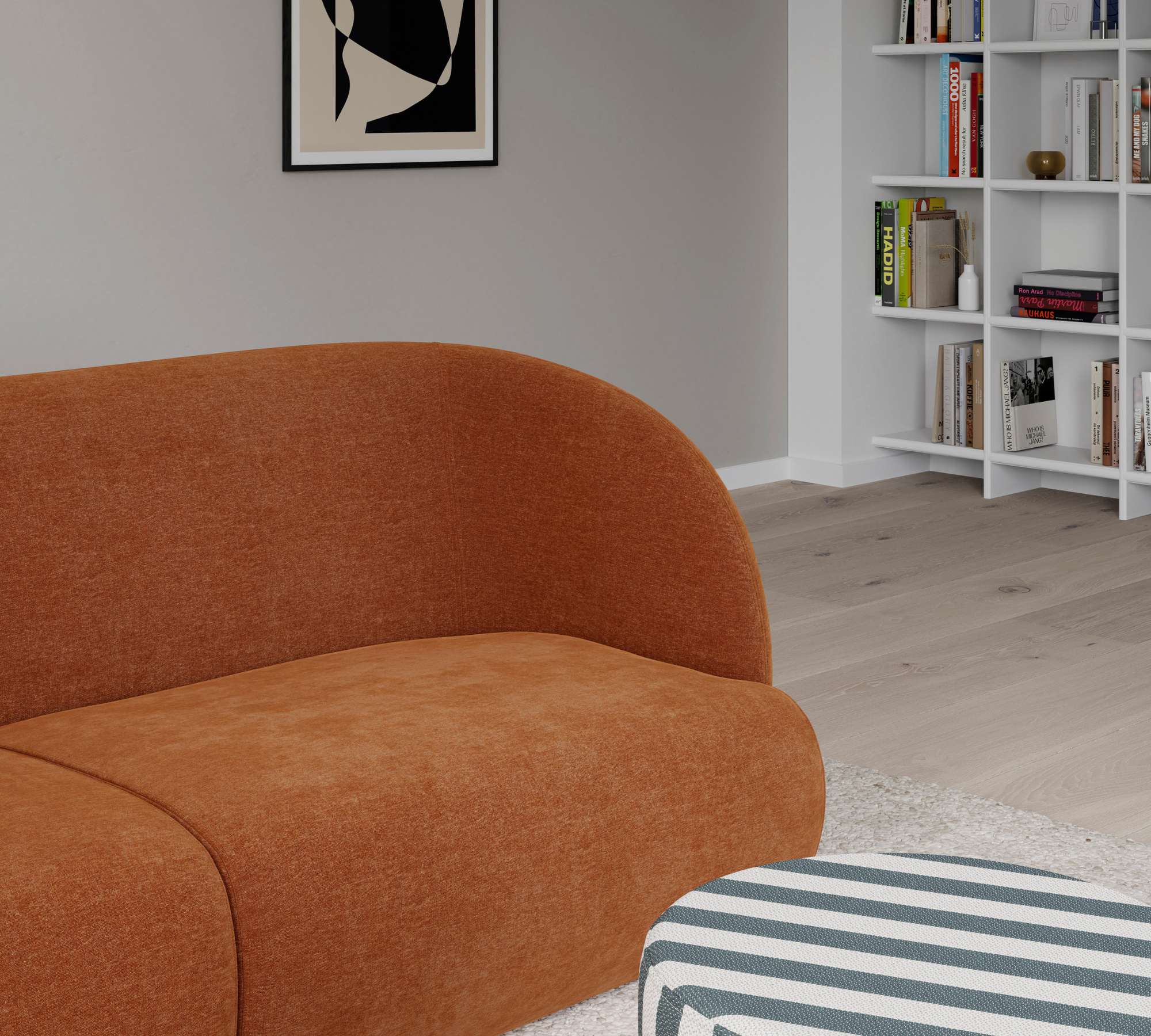 Design-Award-Winning Paula Sofa 3-Sitzer Moss Rust