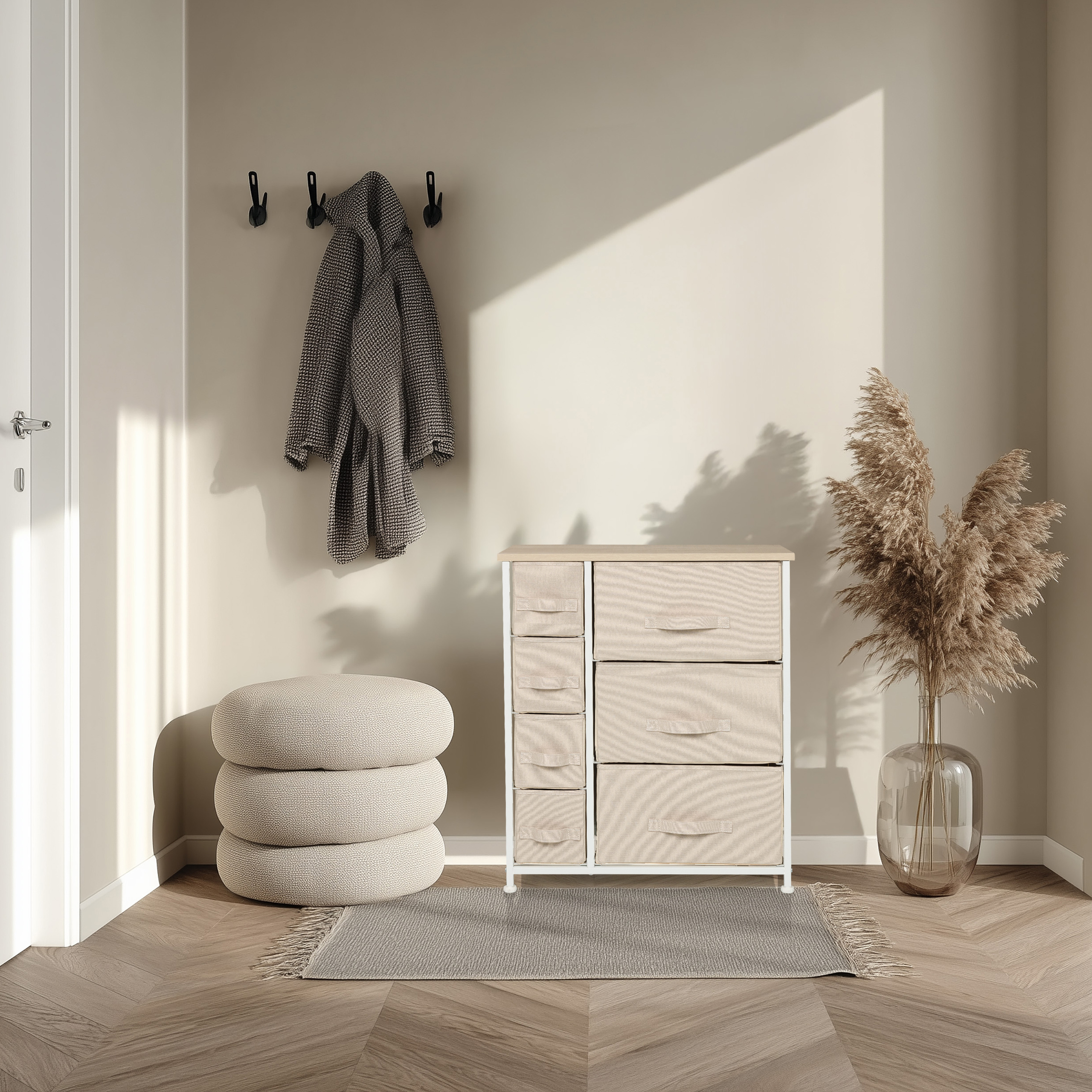 FOLDRESS B Regal mit 7 Fächern Beige