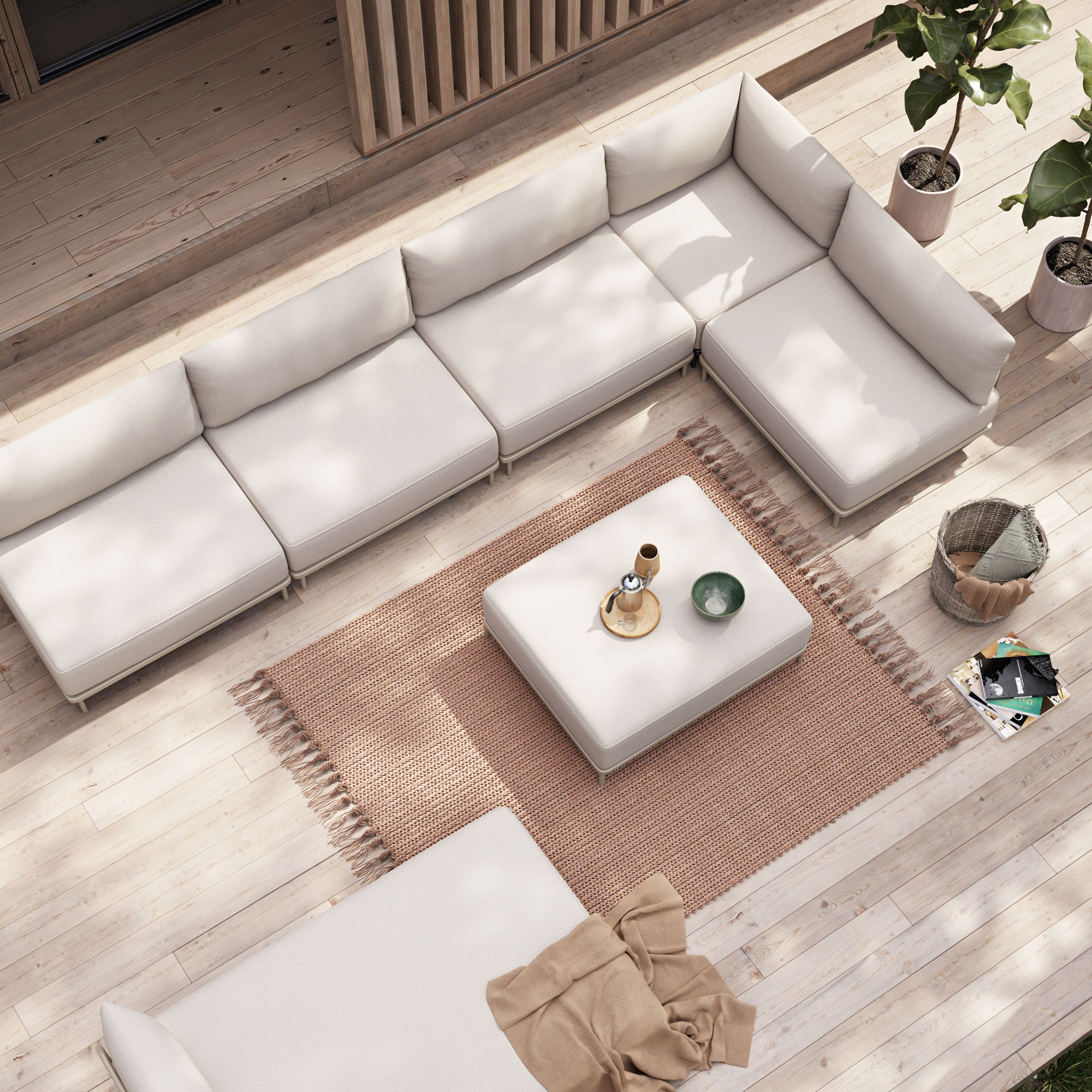 Vincent Outdoor Hocker Modul Sandshell