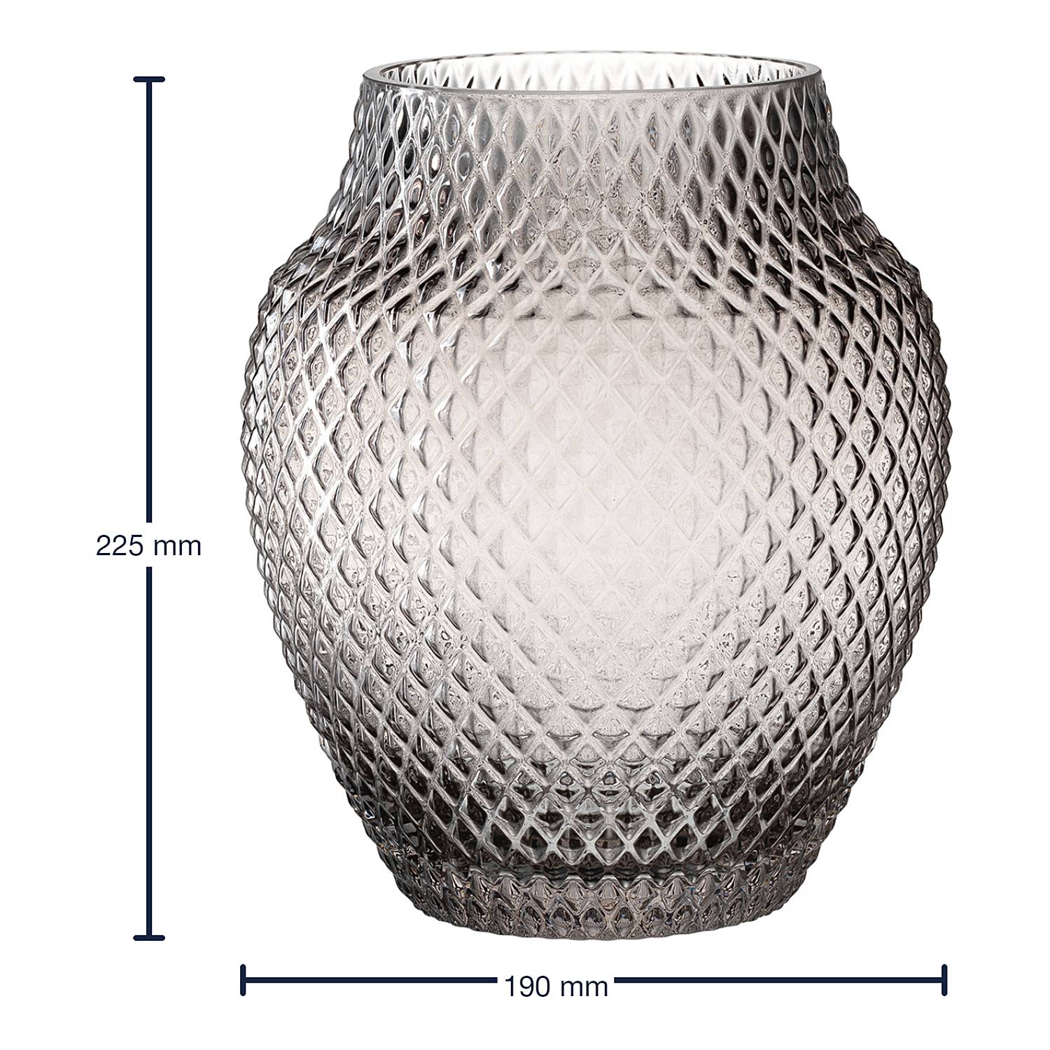 Vase Poesia II Glas Grau
