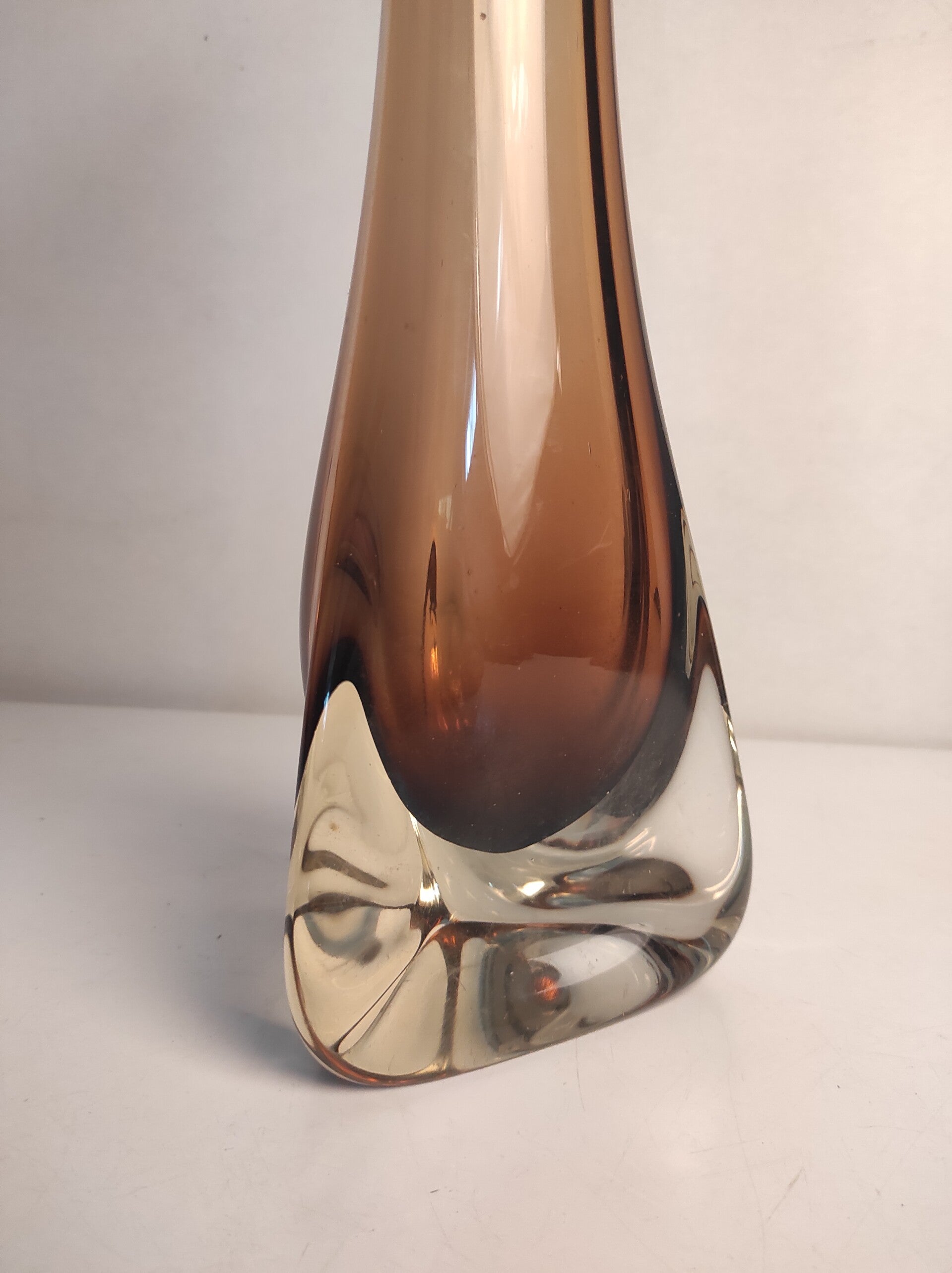 Vintage Vase Glas Braun