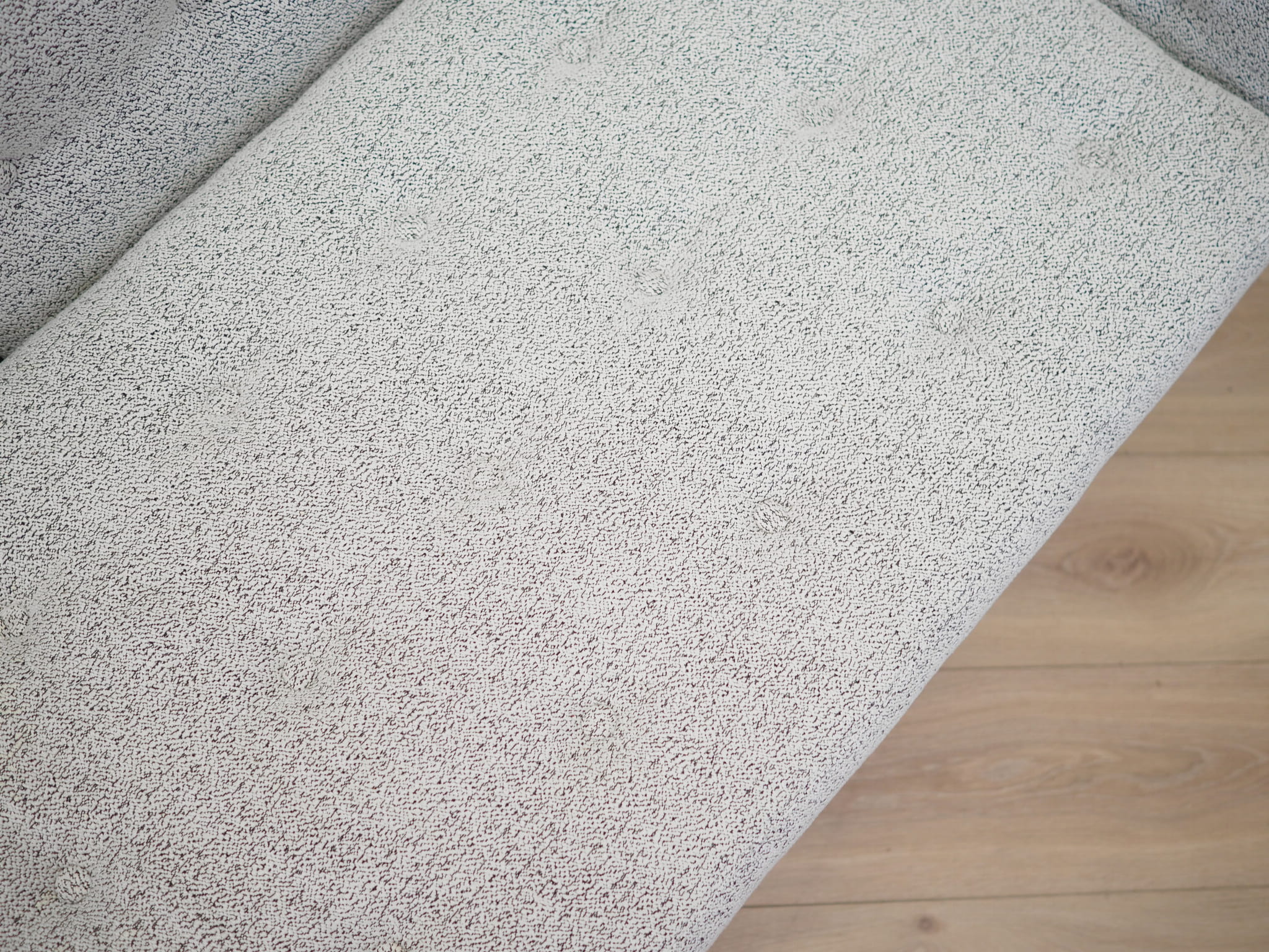 Vintage Sofa 3-Sitzer Eichenholz Textil Grau 1970er Jahre