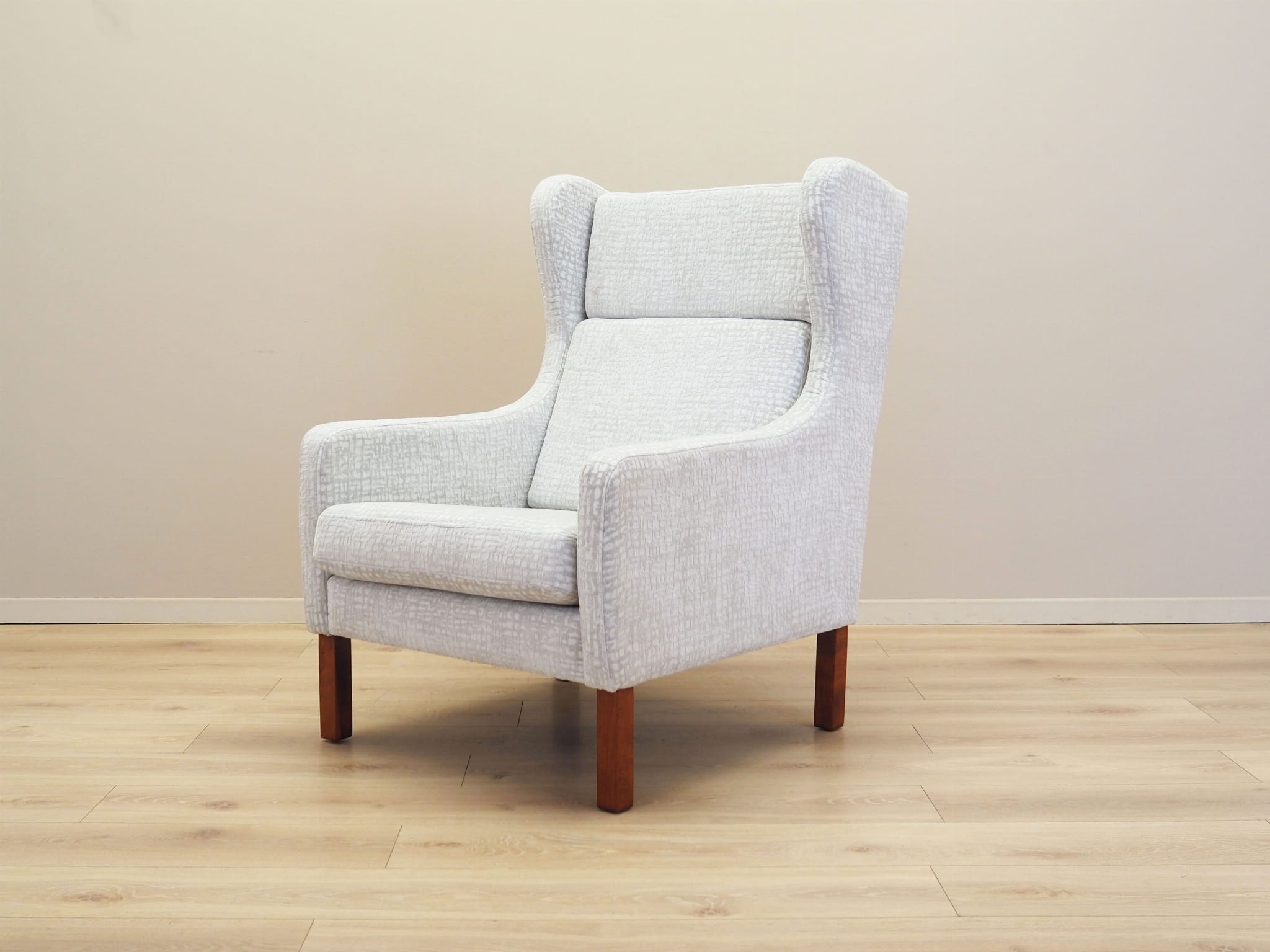 Vintage armchair textile wood grey 1960s