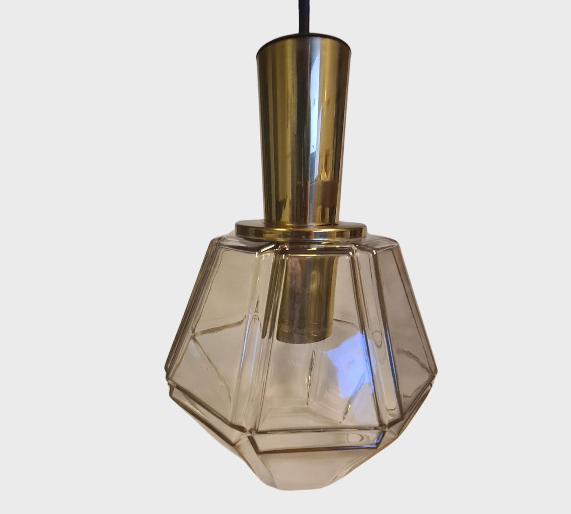 Vintage P167 4287 Pendelleuchte Messing Glas Gold