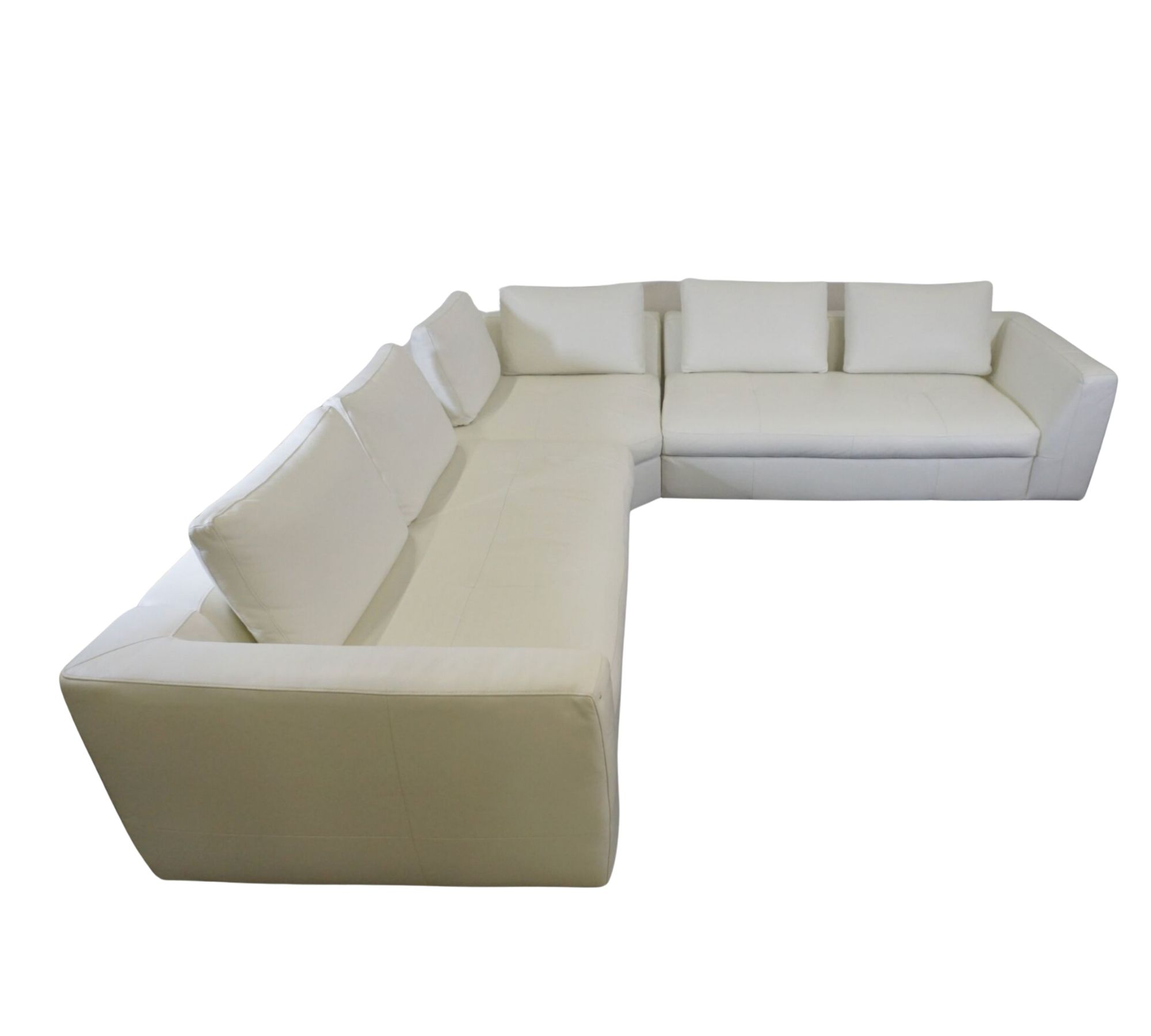 Bergamo Ecksofa Salto-Leder 096 Schneeweiß