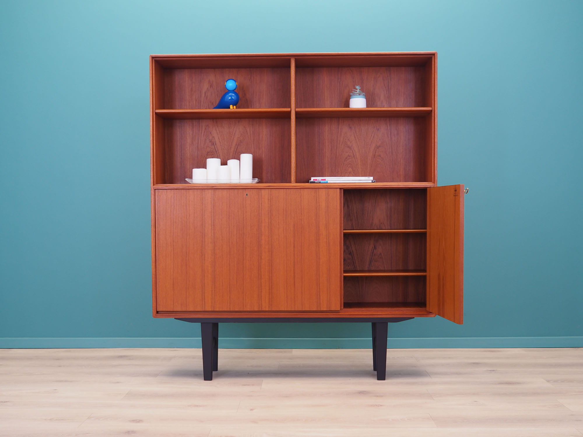Vintage bookshelf Teak brown 1960s