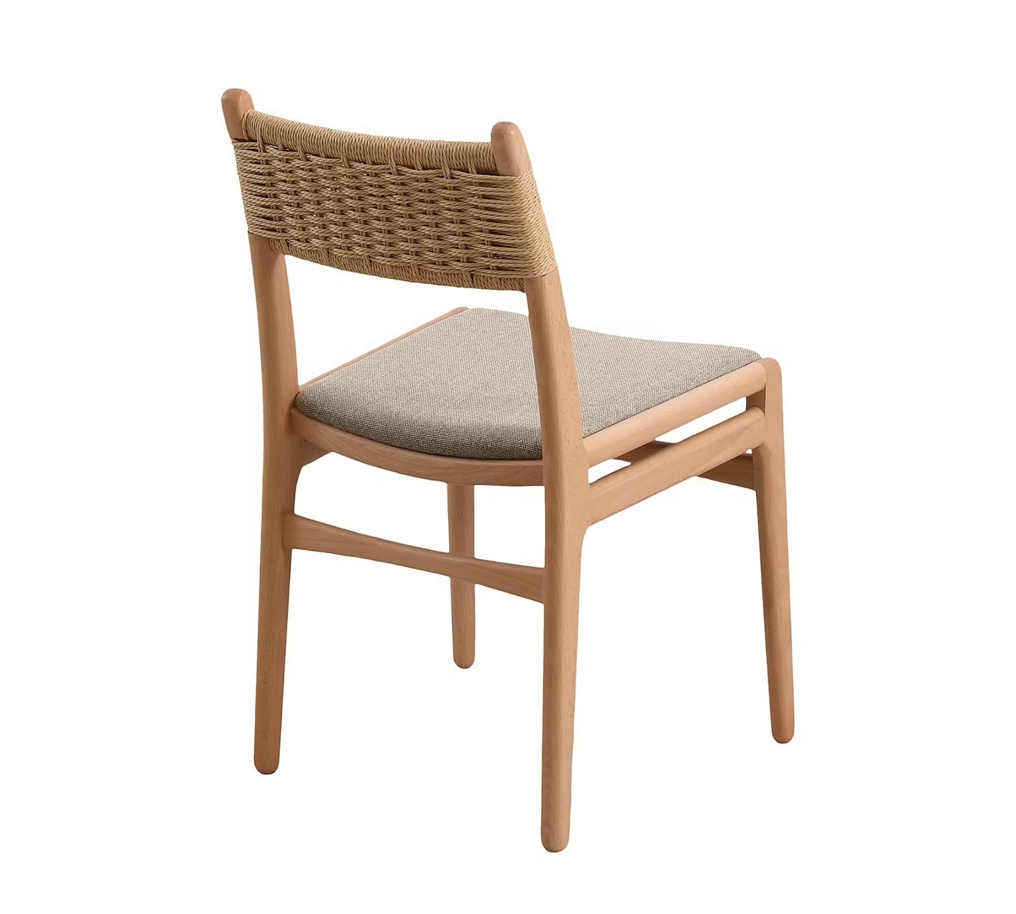 2x Esszimmerstuhl Textil Holz Beige