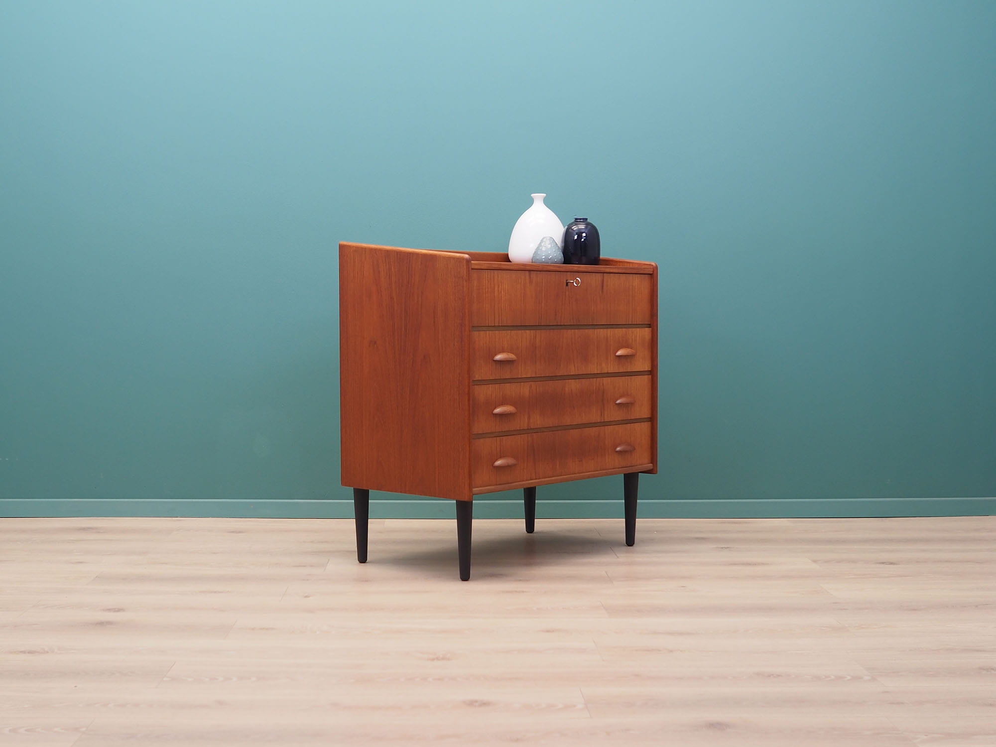 Vintage Schminktisch Teakholz Braun 1960er Jahre