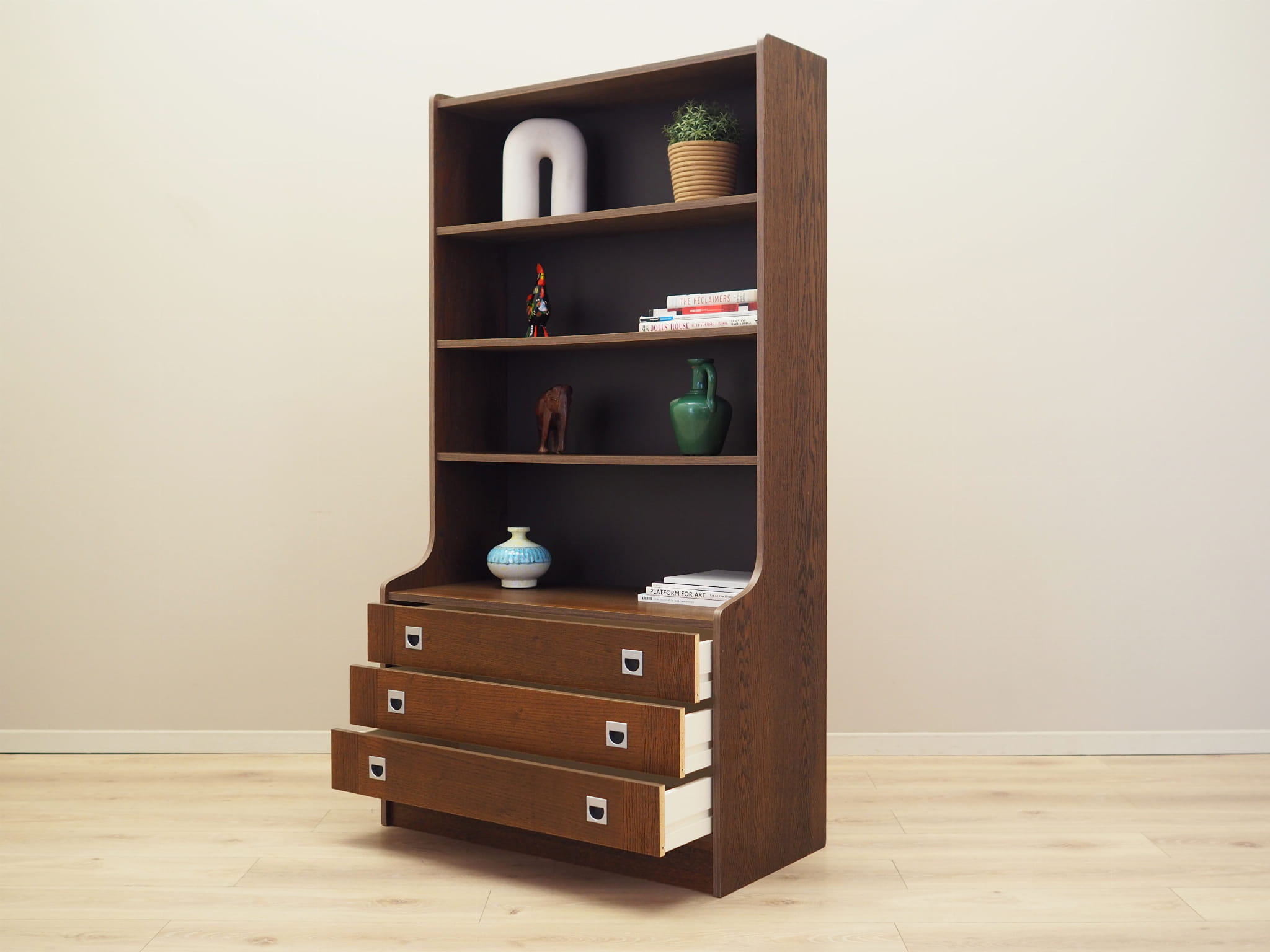 Bookshelf Wood Brown 1970s
